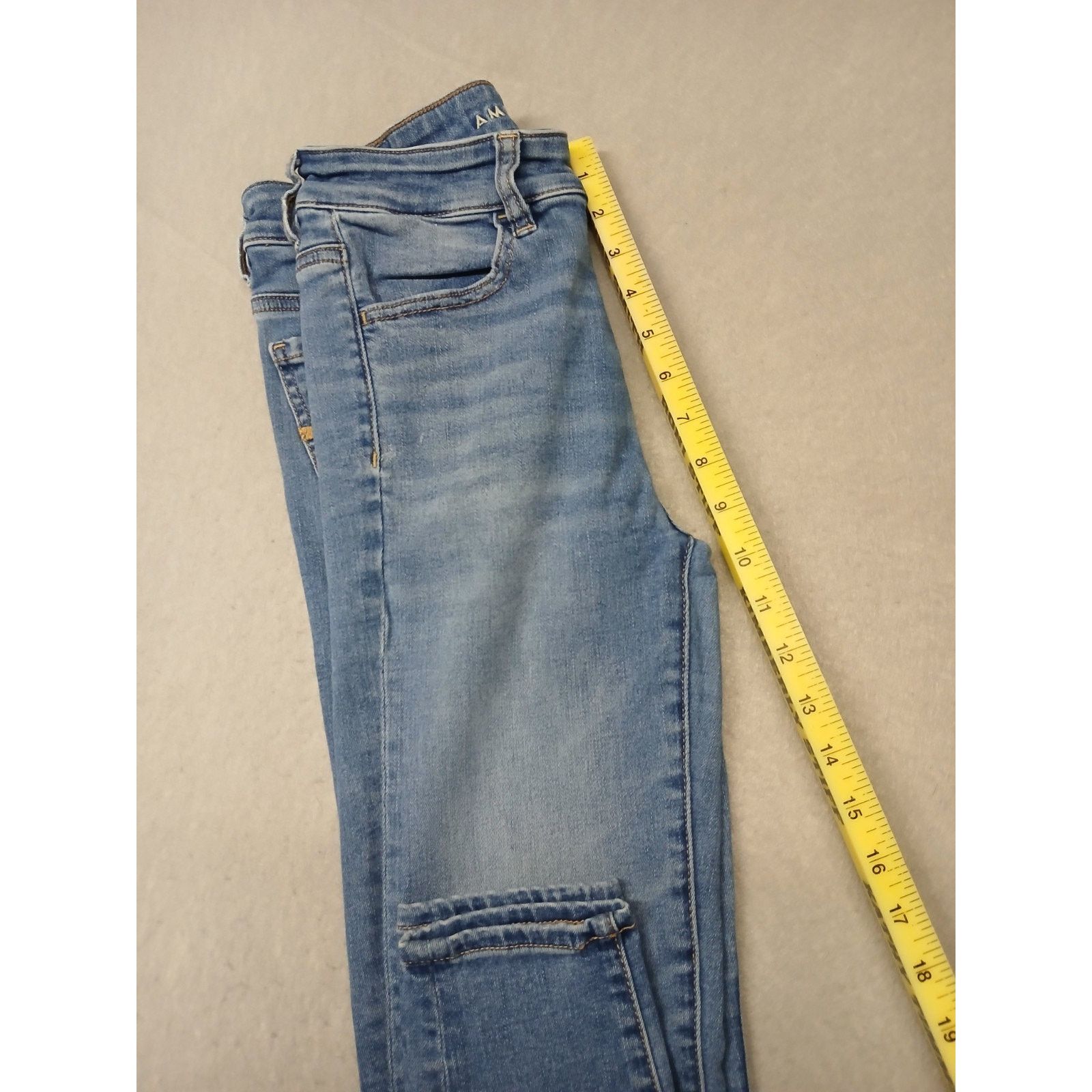 American Eagle Outfitters Amercian Eagle (4R) Women’s Skinny Stretch Blue Denim Jeans Size 27" / US 4 / IT 40 - 5 Thumbnail