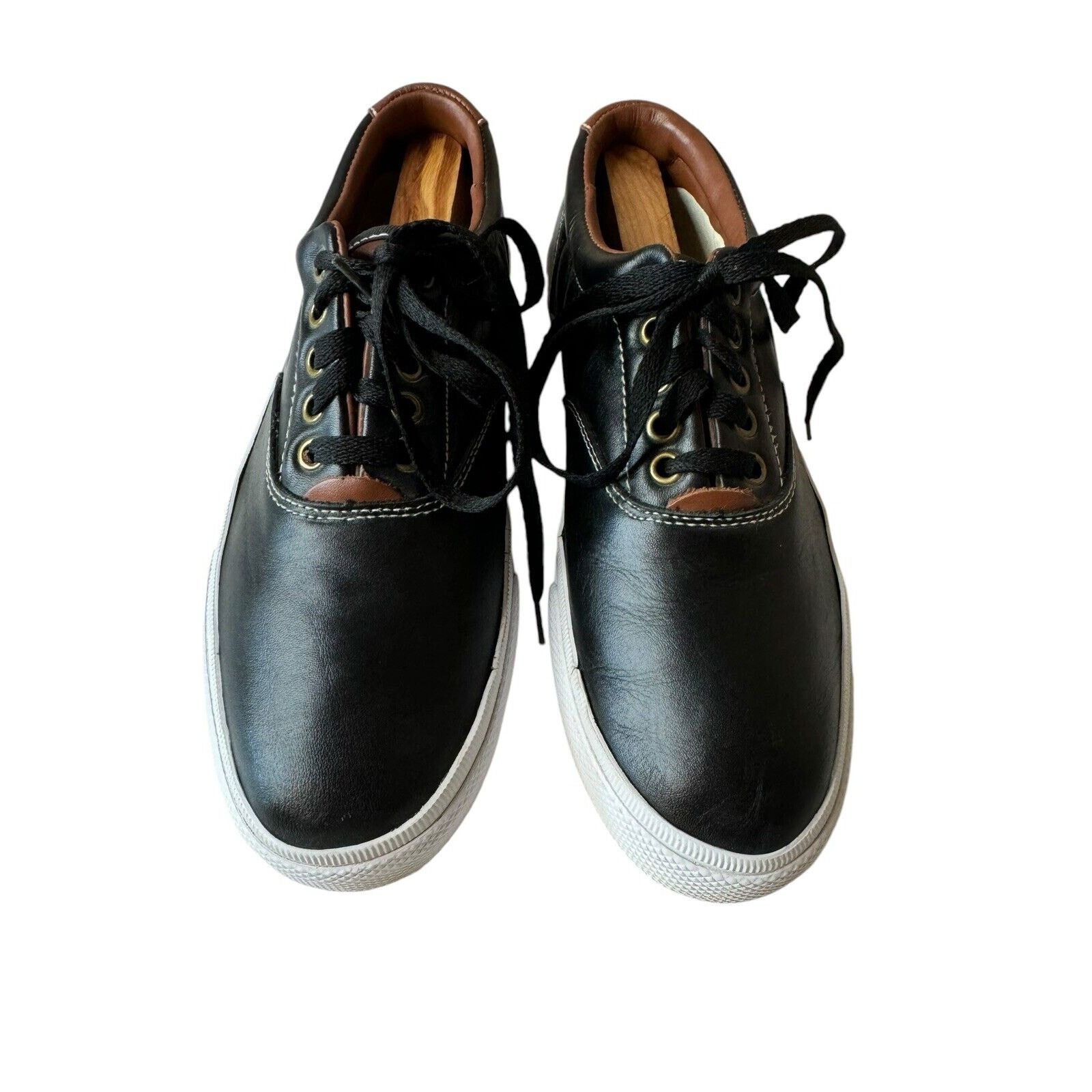 Ralph Lauren Polo Ralph Lauren Vaughn Black Leather Sneakers Pony Preppy Size US 8.5 / EU 41-42 - 2 Thumbnail