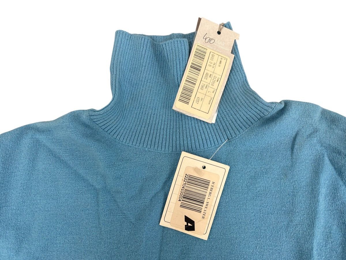 Iceberg Iceberg Blue Knit Turtleneck Sweater - Brand New with Tags Size L / US 10 / IT 46 - 3 Thumbnail