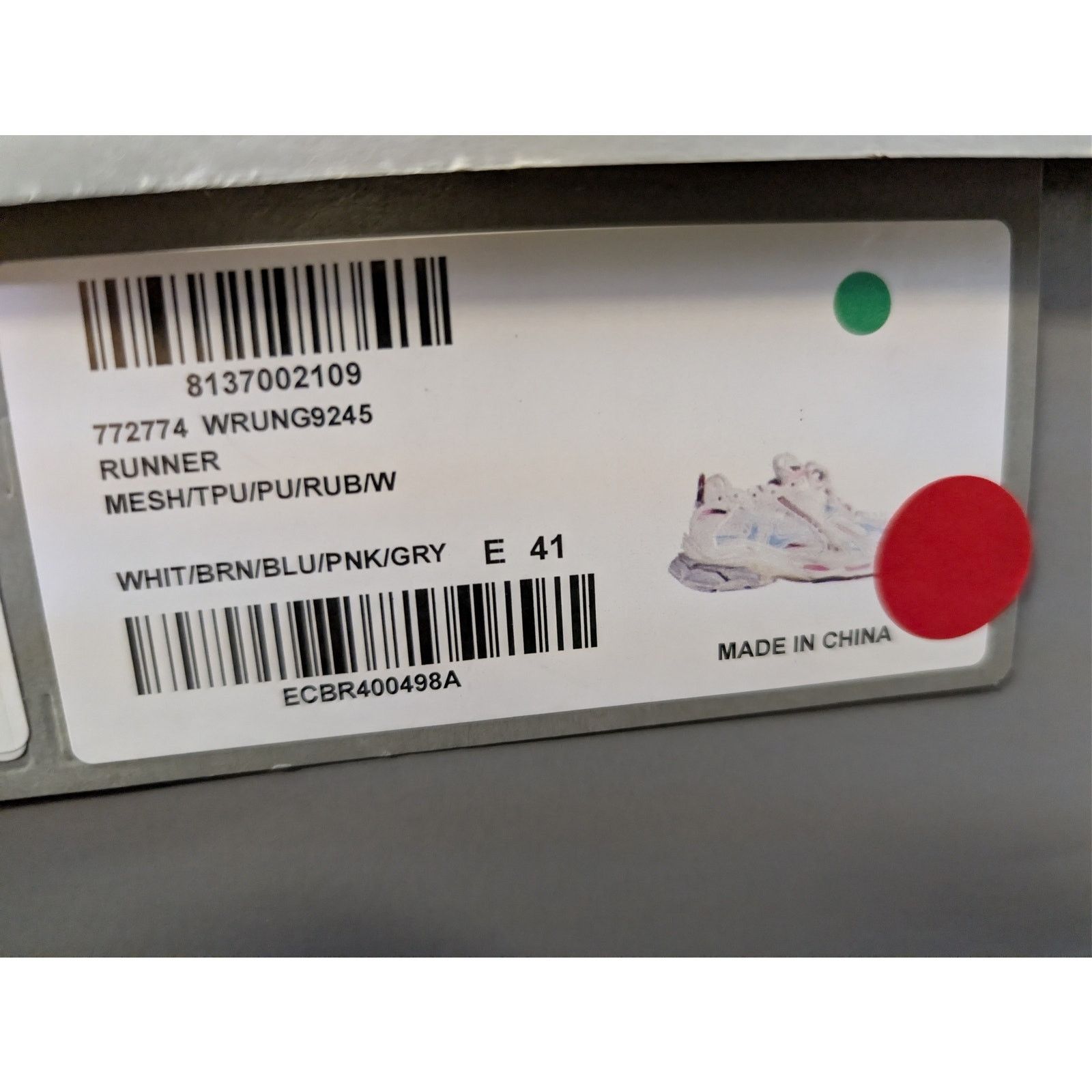 Balenciaga o1rshd1 Runner Gradient Sneaker in Multicolor Size US 8 / EU 41 - 24 Thumbnail
