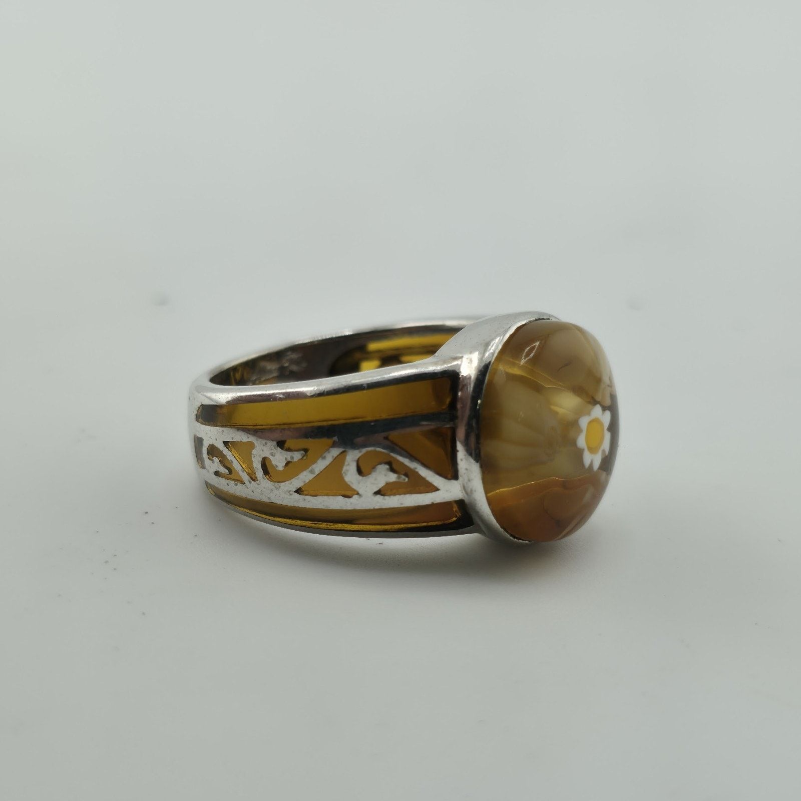 Other Alan K Sterling Silver Millefiori Murano Glass Ring 9 Italy Size ONE SIZE - 5 Thumbnail