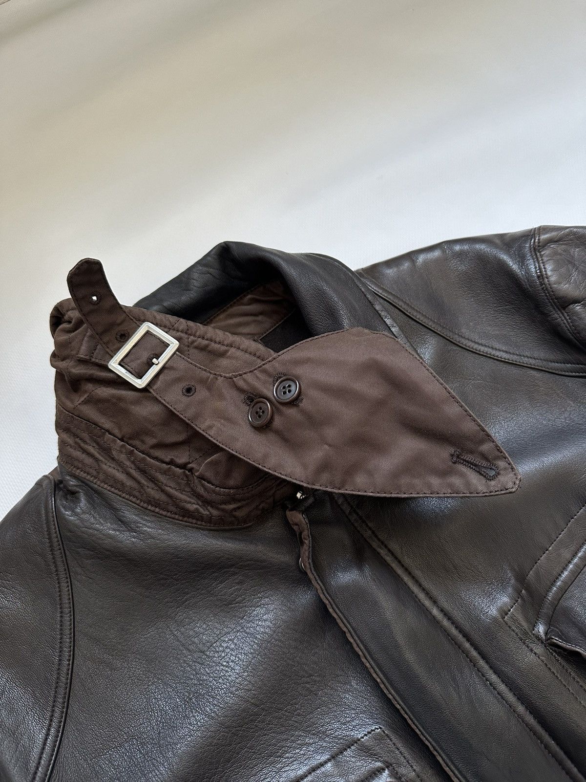 Vintage 2005AW C.P.COMPANY MADE IN ITARY LEATHER SWITCHING COAT Size US M / EU 48-50 / 2 - 9 Thumbnail