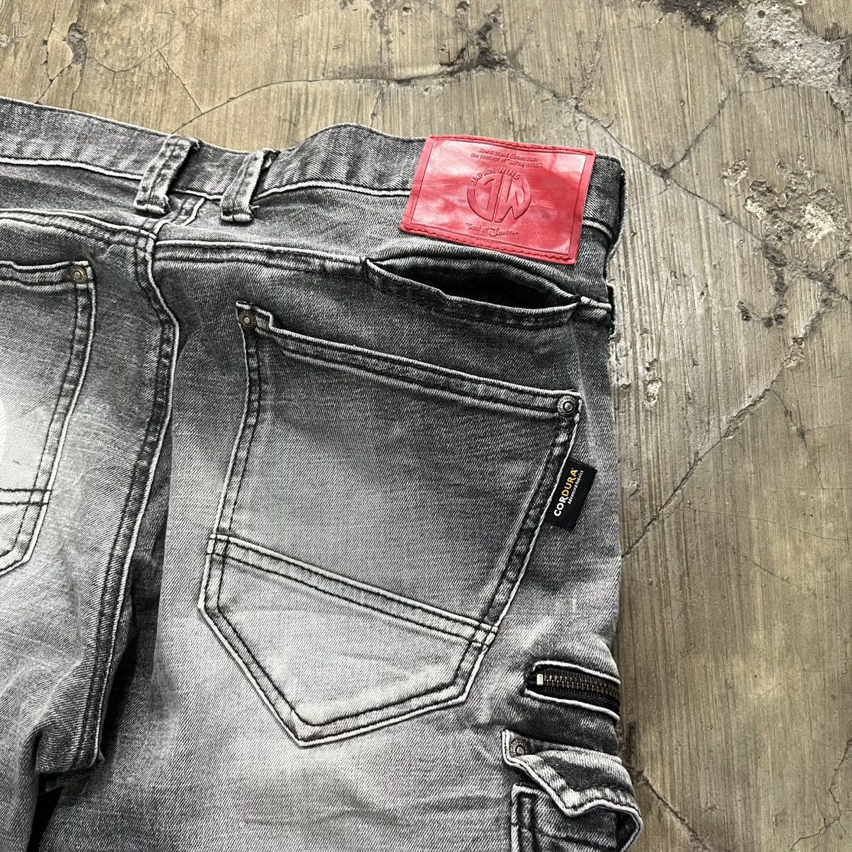 Hysteric Glamour JAPAN WINS Grey Biker Cargo Jeans Size US 31 - 18 Thumbnail