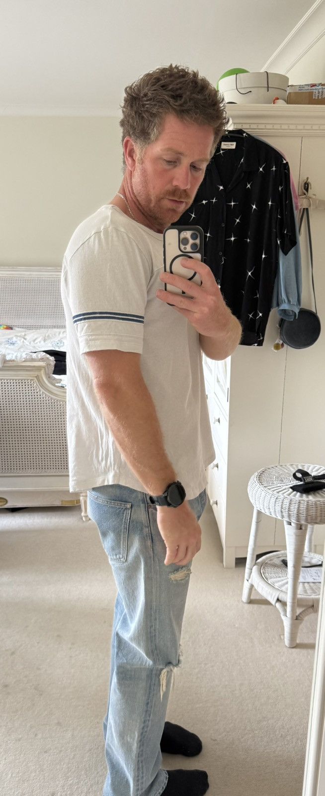 Saint Laurent Paris Saint Laurent 50’s signature logo t shirt M blue white Size US M / EU 48-50 / 2 - 7 Thumbnail