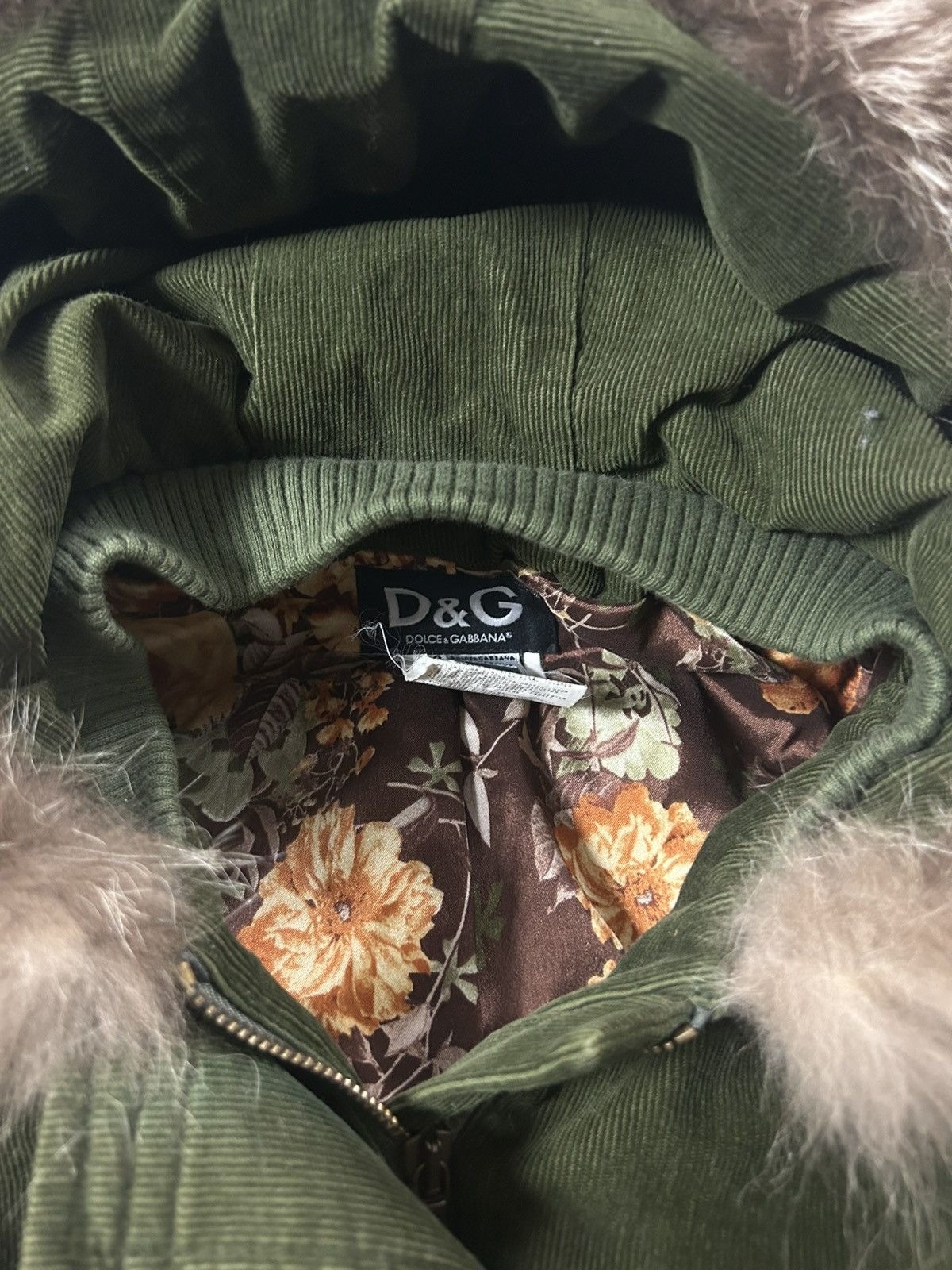 Dolce & Gabbana Dolce & Gabbana vintage khaki corduroy fur hooded Size S / US 4 / IT 40 - 4 Thumbnail