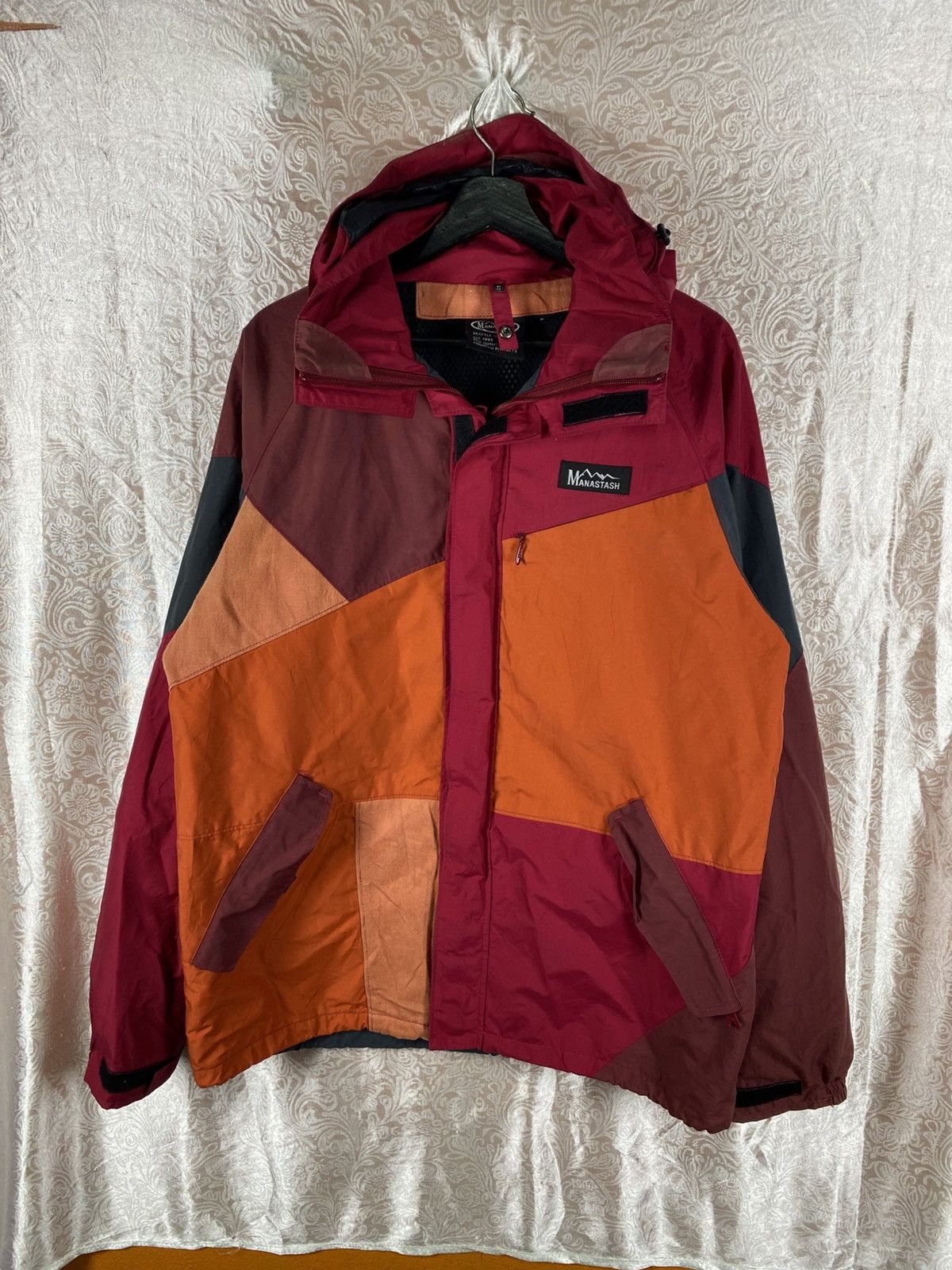 Manastash Manastash Colorblock Outdoor Red Orange Hood Mountain Parka Size US L / EU 52-54 / 3 - 3 Thumbnail