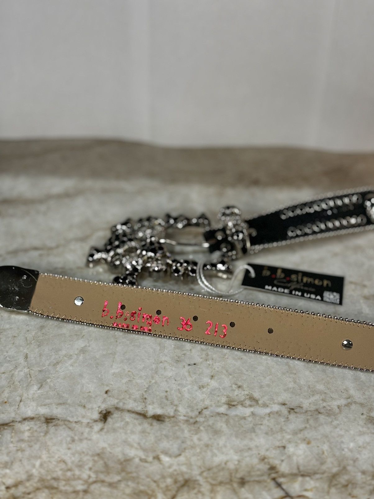 B.B. Simon Bb Simon Skull Belt Size 36 - 3 Thumbnail