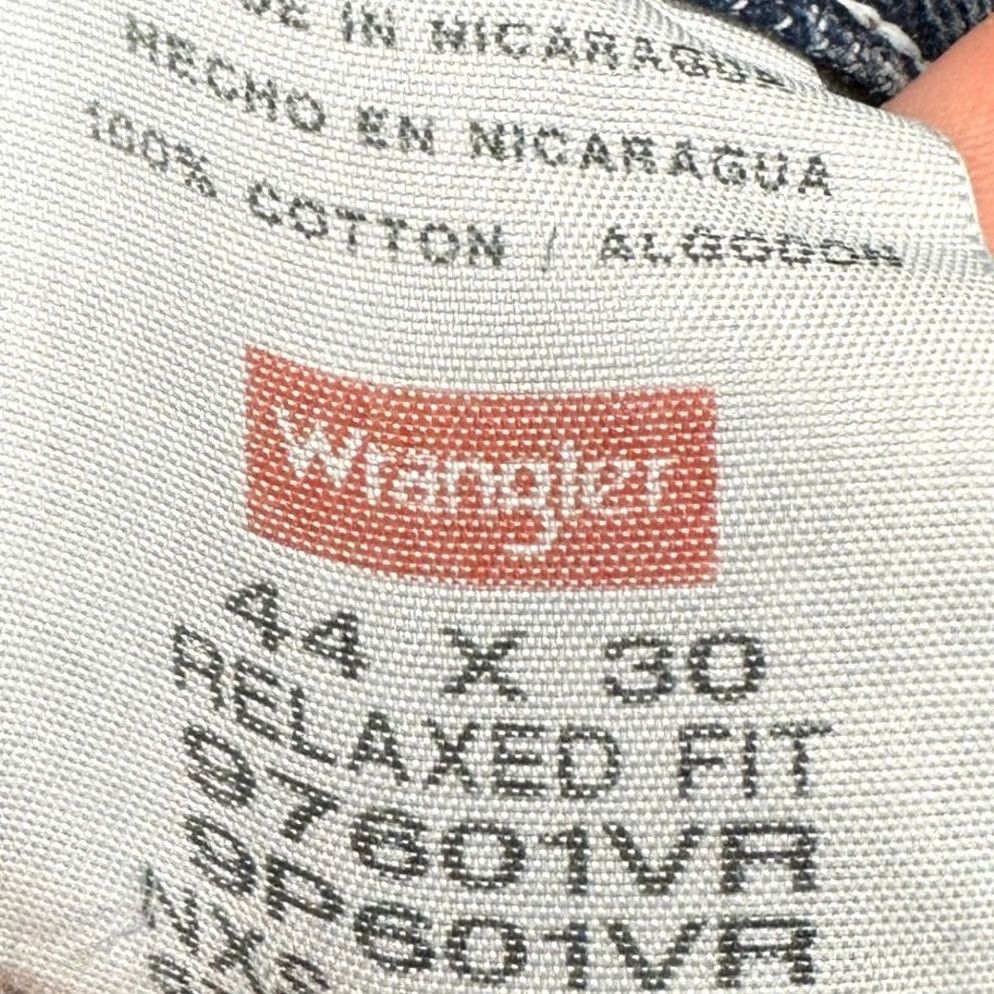 Wrangler Wrangler Jeans Mens Relaxed Fit 44X30 Blue Straight Denim 5 Pocket Pants NEW Size US 44 / EU 60 - 3 Thumbnail