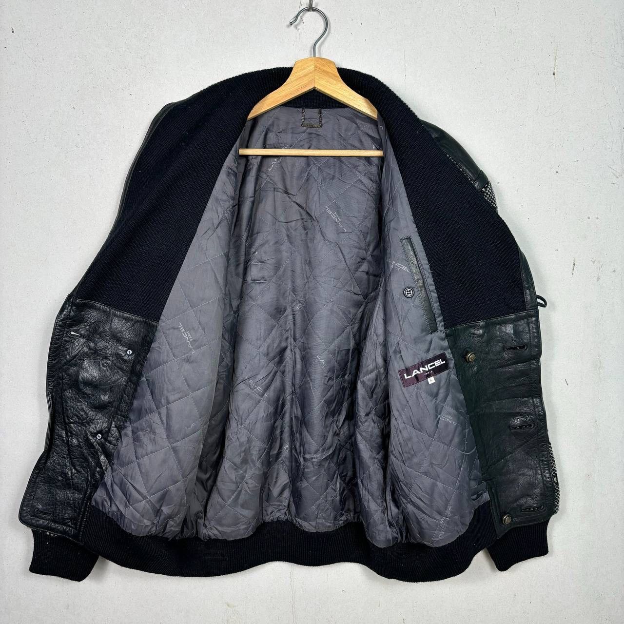 Lancel Vintage 80s Lancel Paris Geometric Bomber Jacket Size US L / EU 52-54 / 3 - 3 Thumbnail