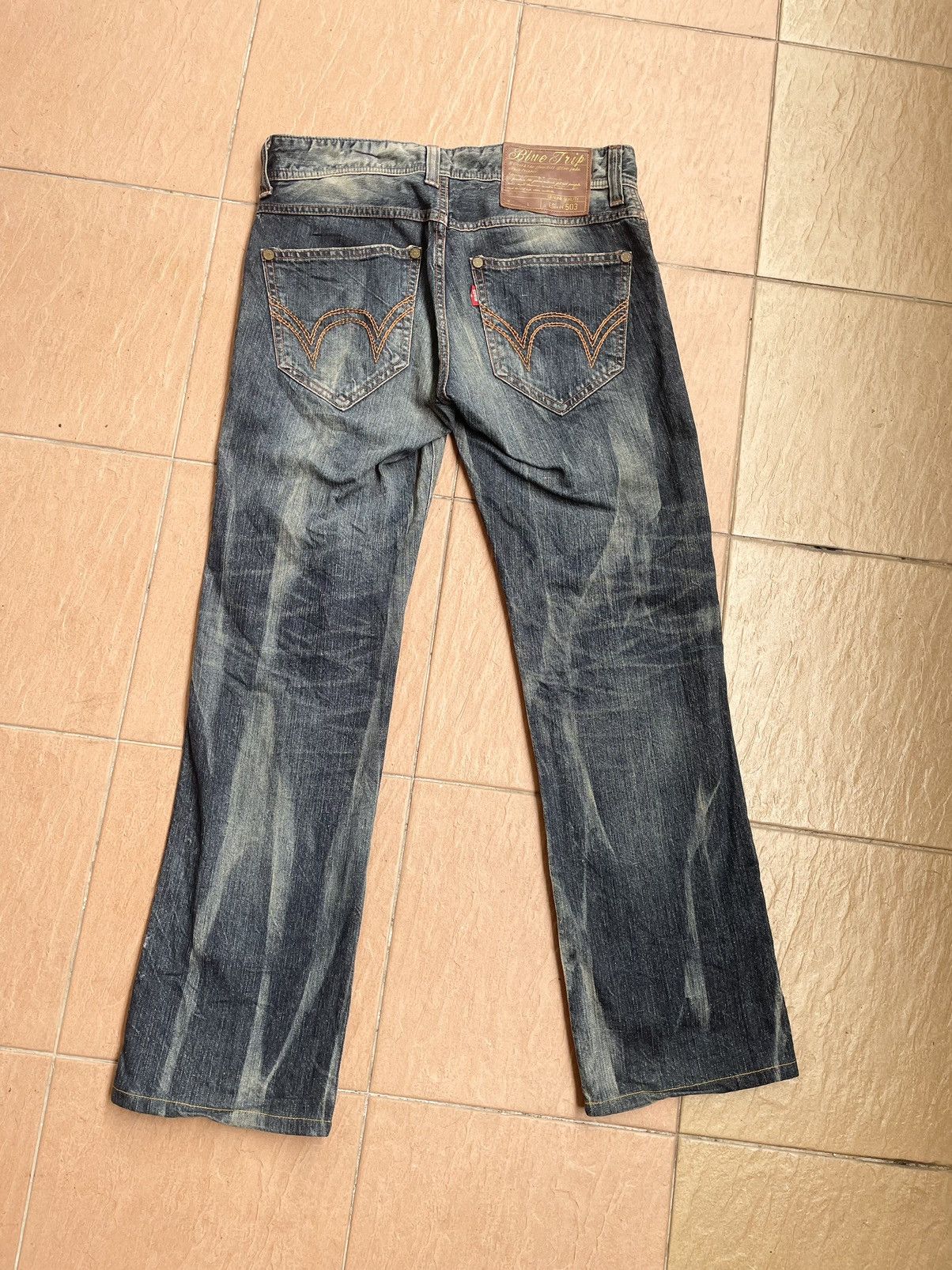 Edwin × Vintage 🔥🔥Edwin 503 blue trip jeans🔥🔥 Size US 33 - 4 Thumbnail