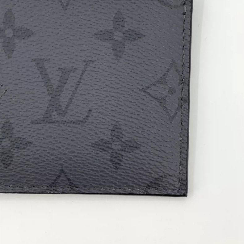 Louis Vuitton Louis Vuitton Black and grey logo presbyopic leather walle Size ONE SIZE - 6 Thumbnail
