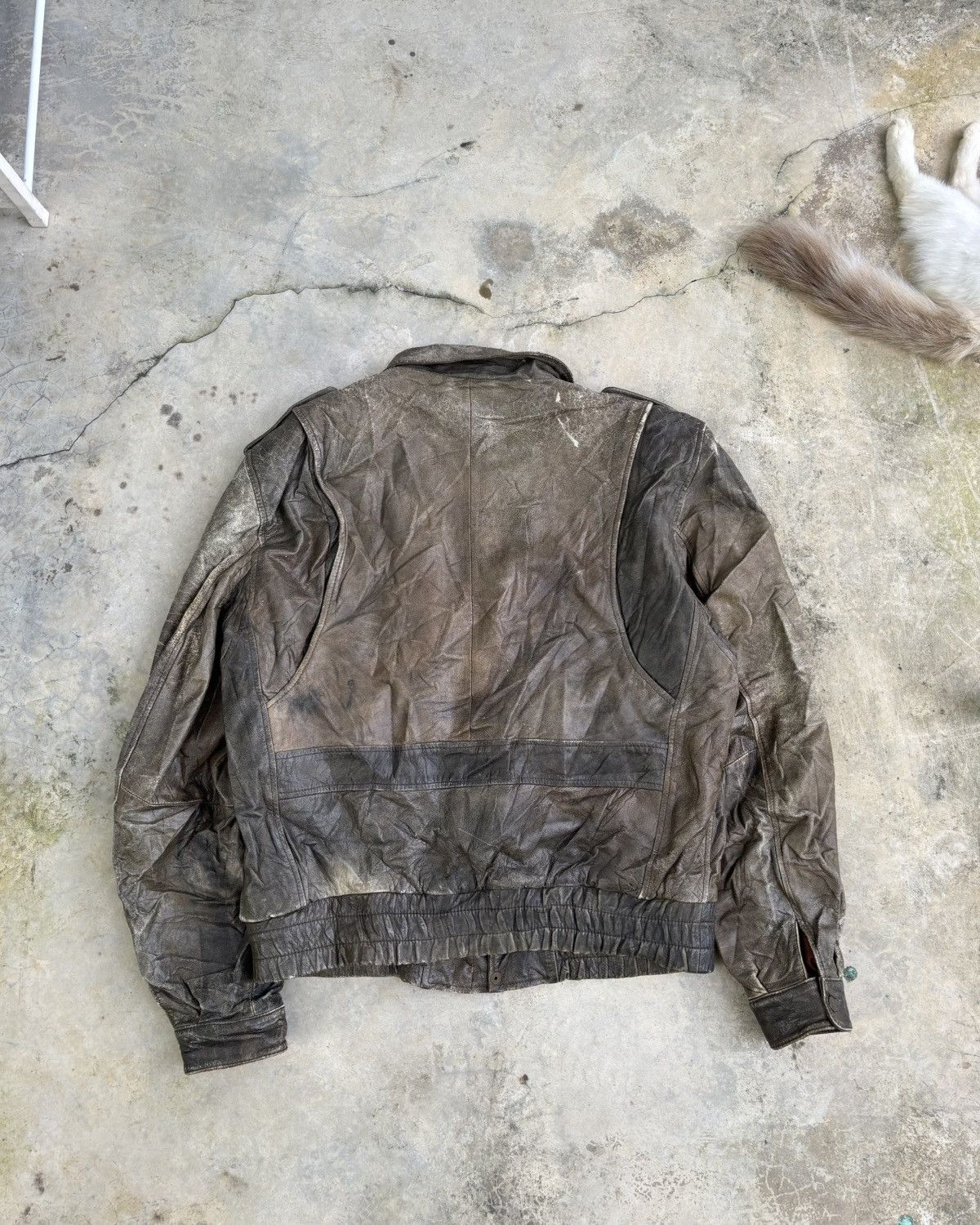 Kadoya Vintage Distressed Cafe Racer Aviator Pilot Leather Jacket Size US L / EU 52-54 / 3 - 11 Thumbnail