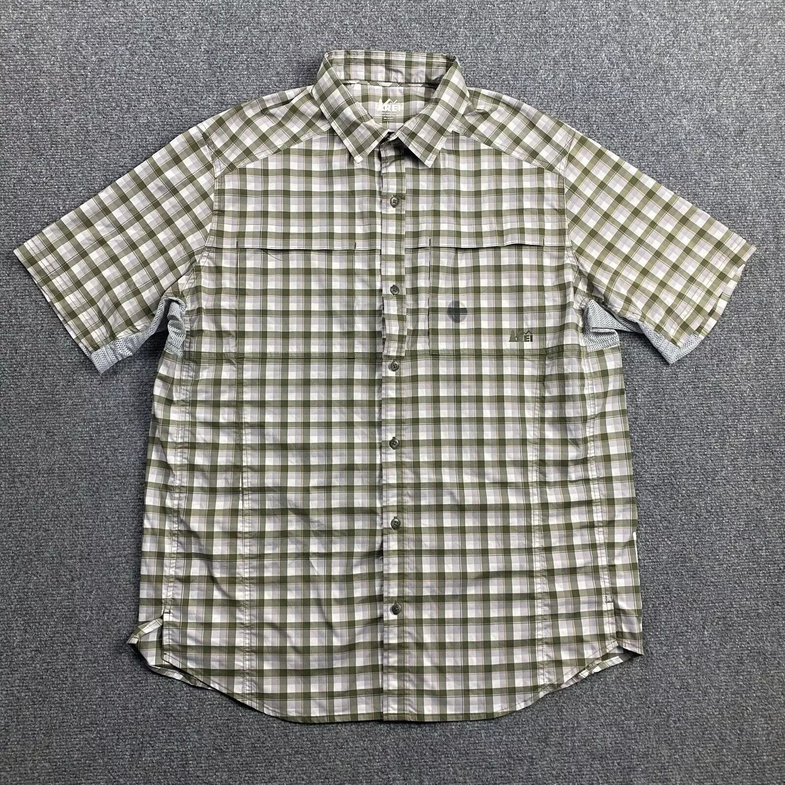 Rei REI Shirt Men's Large Gingham Green Button Up Vented Size US L / EU 52-54 / 3 - 1 Thumbnail