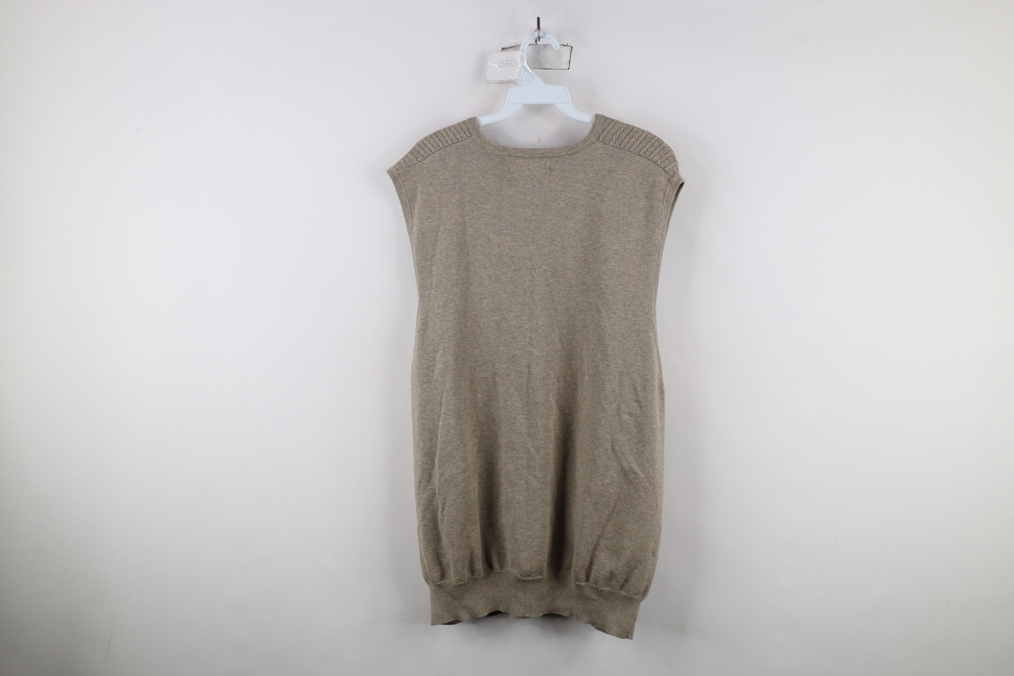 Vintage Vintage 90s Streetwear Cable Knit V-Neck Sweater Vest Beige Size US XL / EU 56 / 4 - 5 Thumbnail