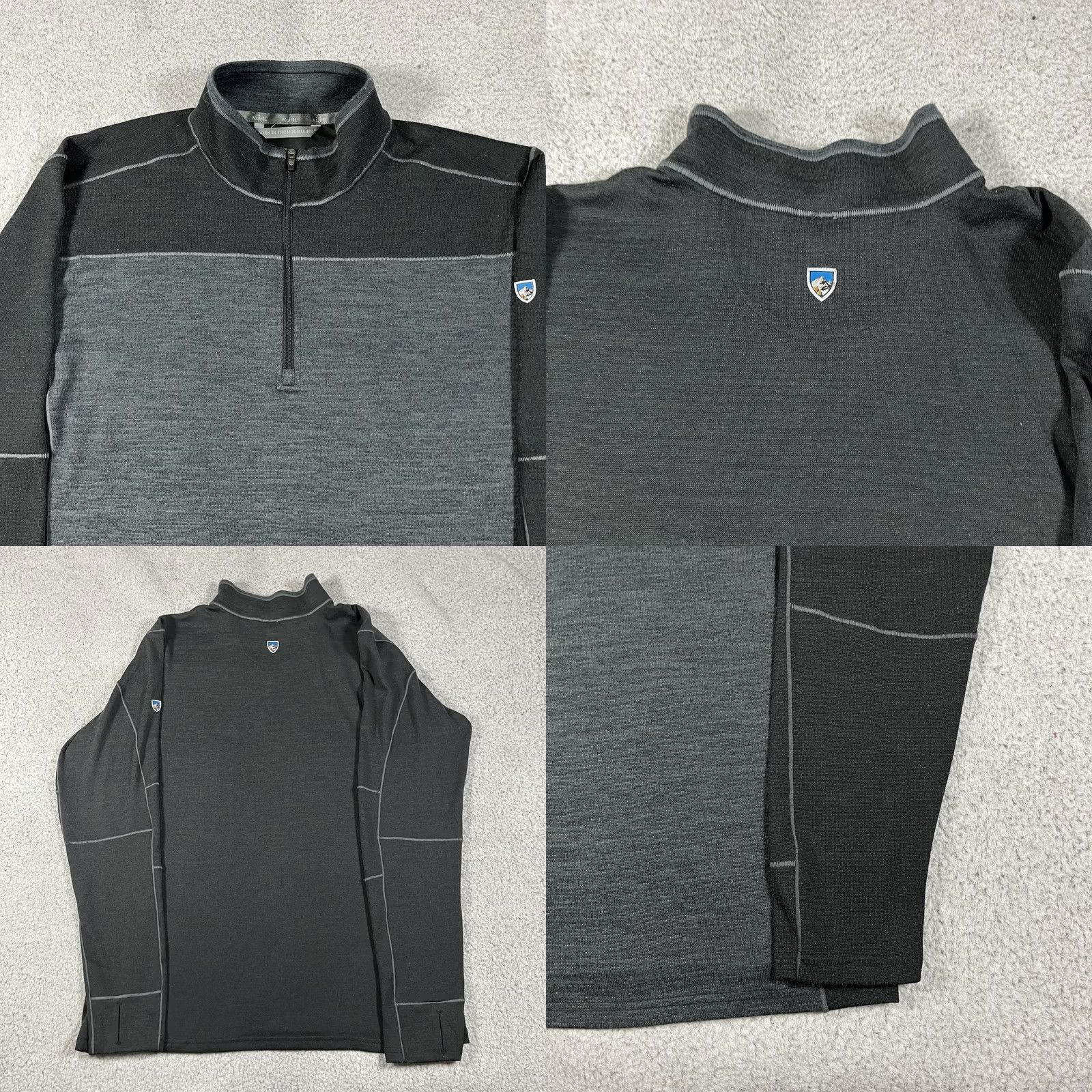 Vintage Kuhl 1/4 Zip Pullover Men L Gray Ryzer Hiking Outdoor Thumbholes Sweater Stretch Shirt Size US L / EU 52-54 / 3 - 8 Thumbnail