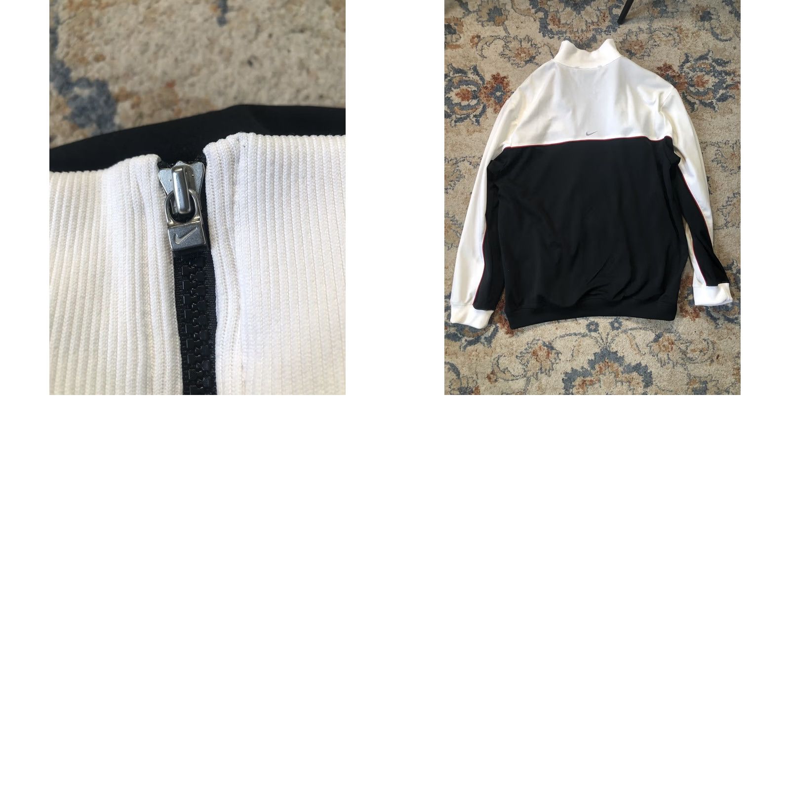 Nike VINTAGE Nike Men’s White Full Zip Turtleneck Polyester Running Jacket L Size US M / EU 48-50 / 2 - 9 Thumbnail