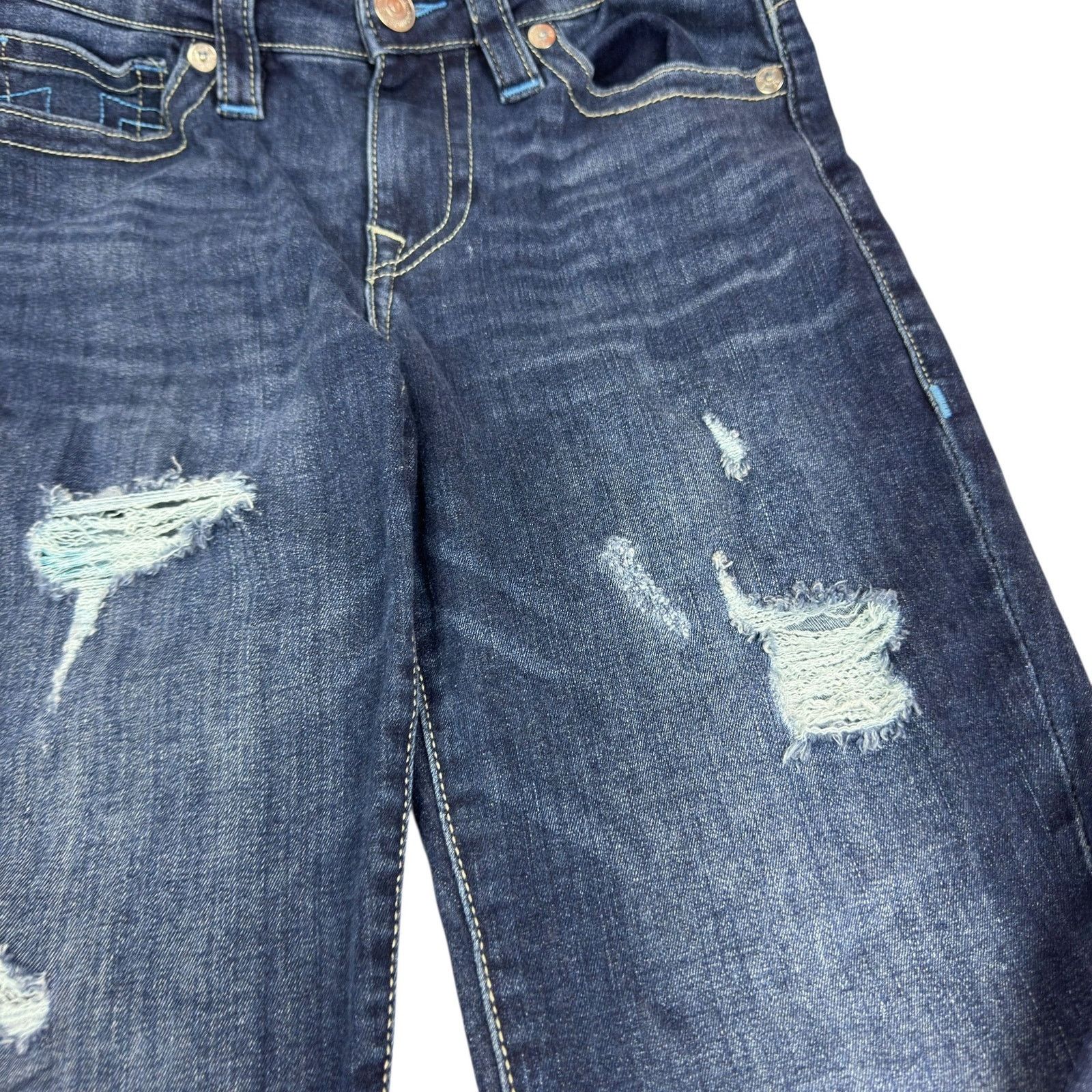 True Religion True Religion Halle Women Blue Mid Rise Super Skinny Jean 29 Size 29" - 6 Thumbnail