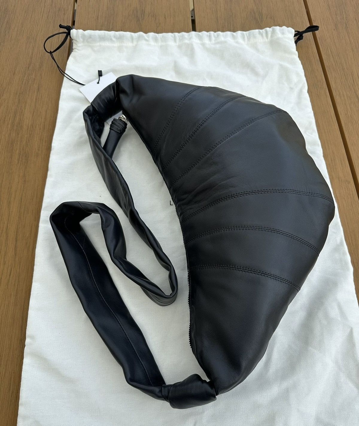 Lemaire Lemaire medium asphalt black lambskin croissant bag Size ONE SIZE - 2 Thumbnail