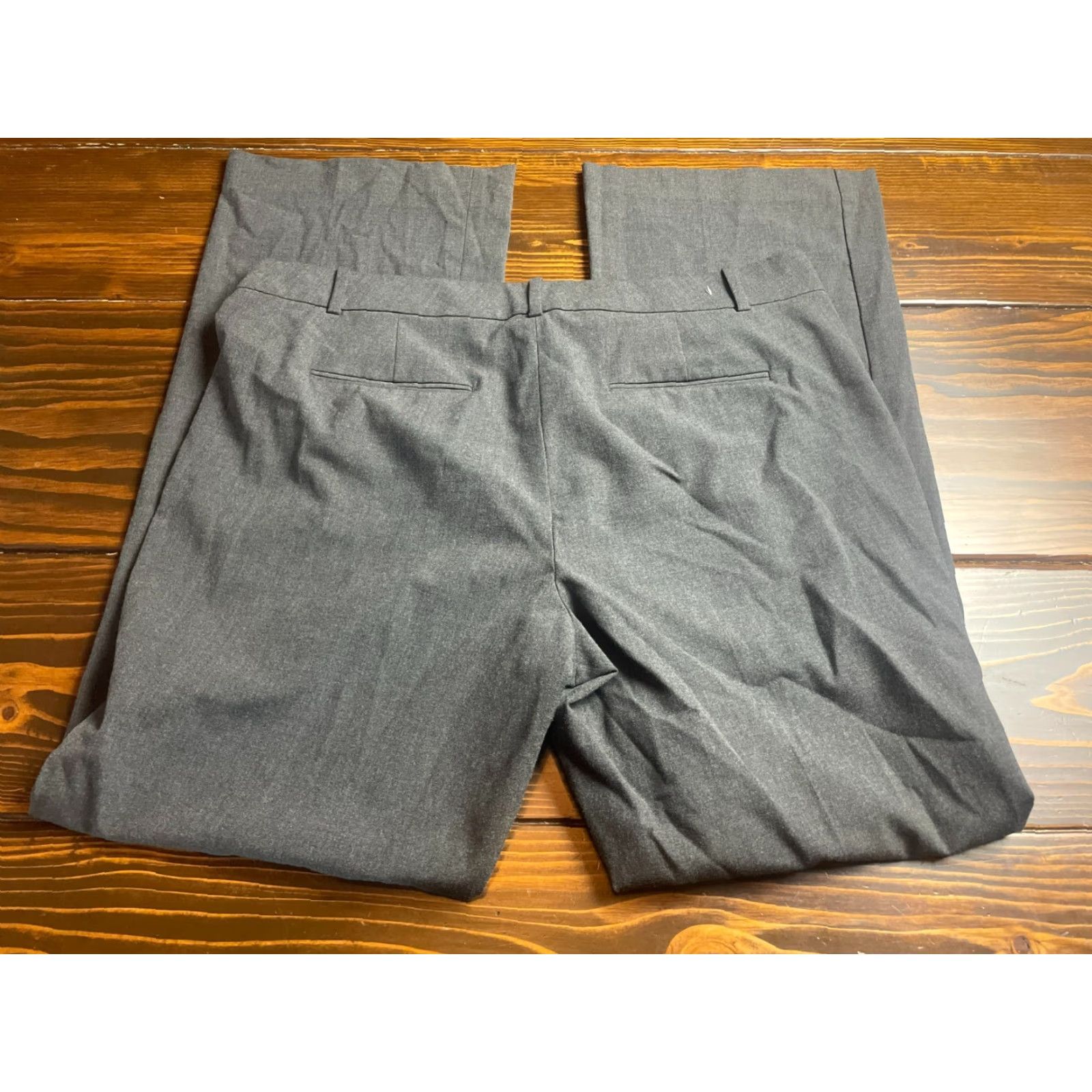Ann Taylor Ann Taylor Women's Pants Dress Pants, Size 14, Gray, Ann Fit, Straight Leg, Flat Front, Inseam 32 in, Polyester Blend, Hook & Eye, Regular Size 25" / US 0 / IT 36 - 2 Thumbnail