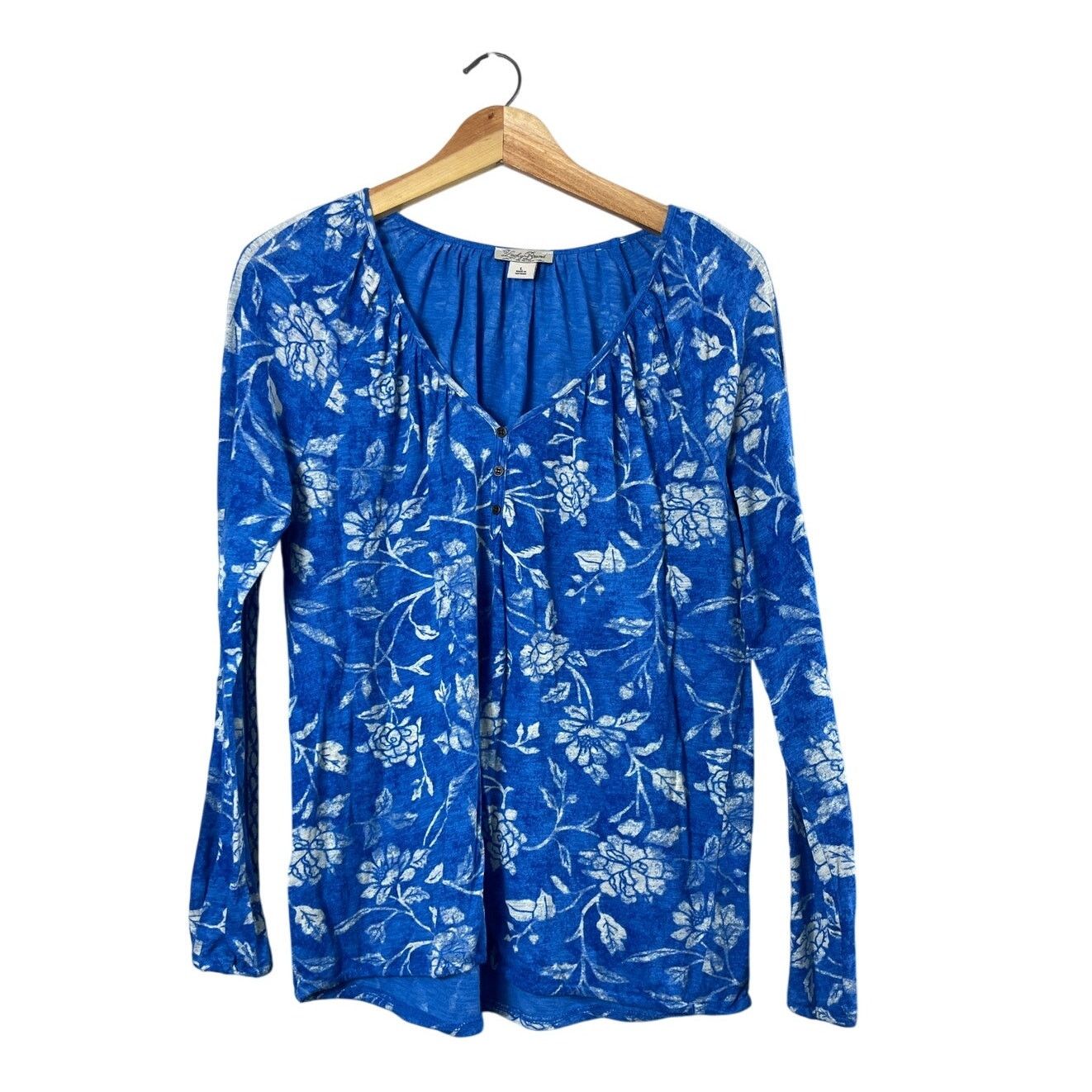 Lucky Brand Blue Floral Lucky Brand Blouse L Size L / US 10 / IT 46 - 1 Thumbnail