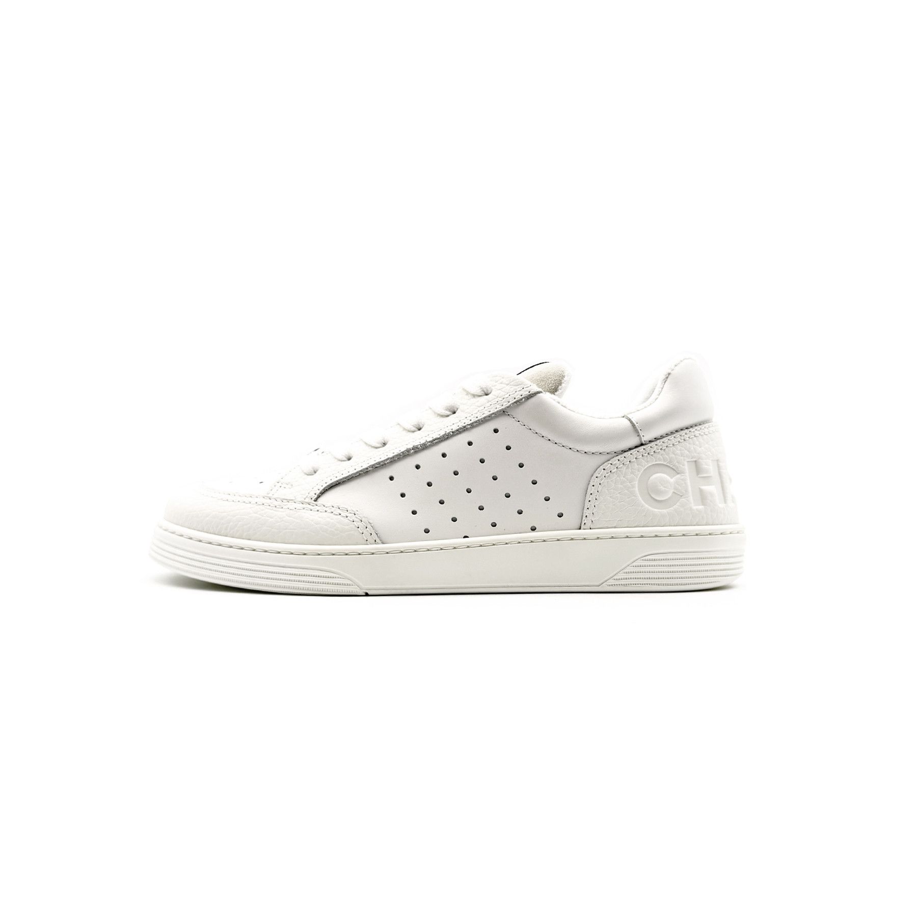 Chanel Chanel White Perforated Leather Low Top Sneakers Size US 9 / EU 42 - 1 Thumbnail