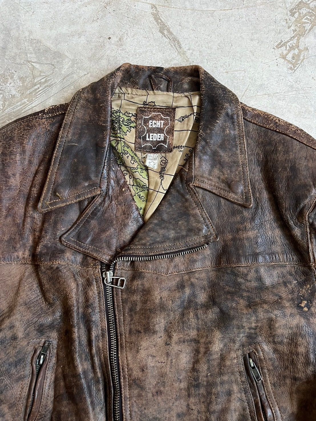Leather Rare* Vintage 80s Echt Leder Motorcycle Leather Jacket Size US S / EU 44-46 / 1 - 3 Thumbnail