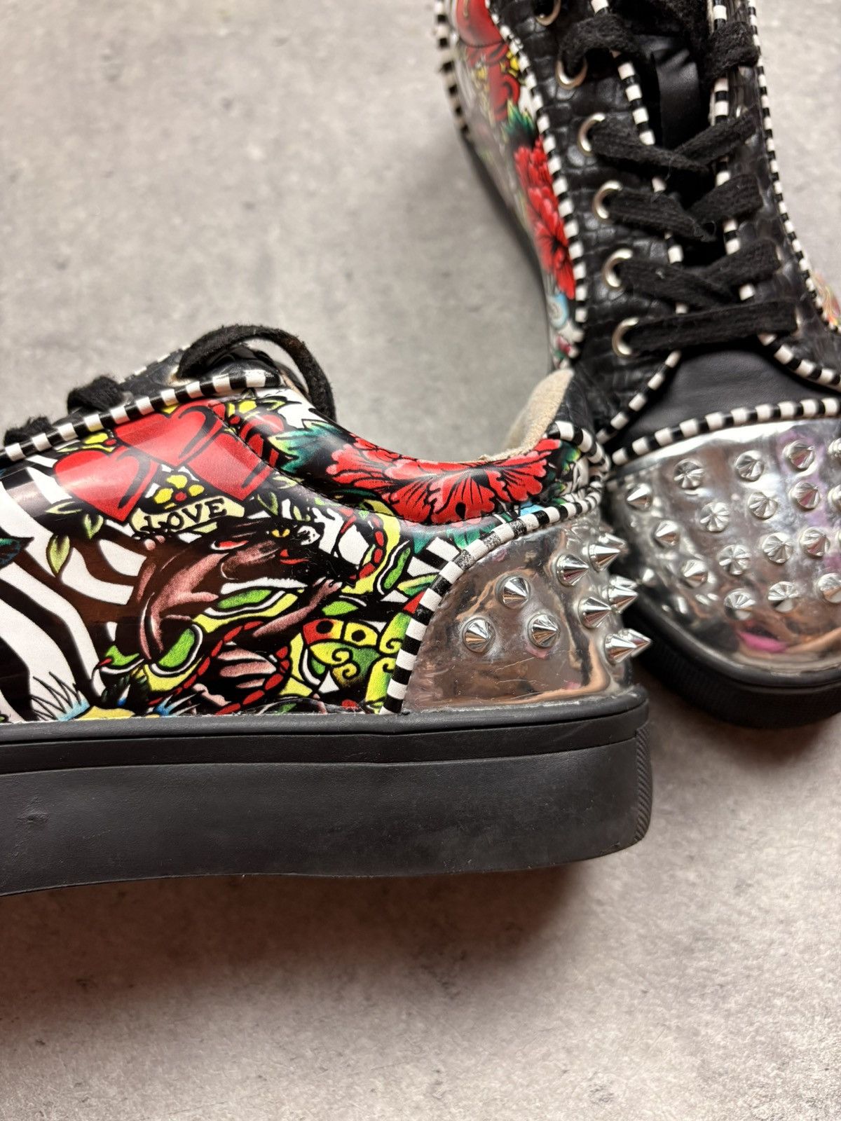 Ed Hardy Ed Hardy Studded Low-Top Sneakers shoes y2k avantgarde rare Size US 7.5 / IT 37.5 - 5 Thumbnail