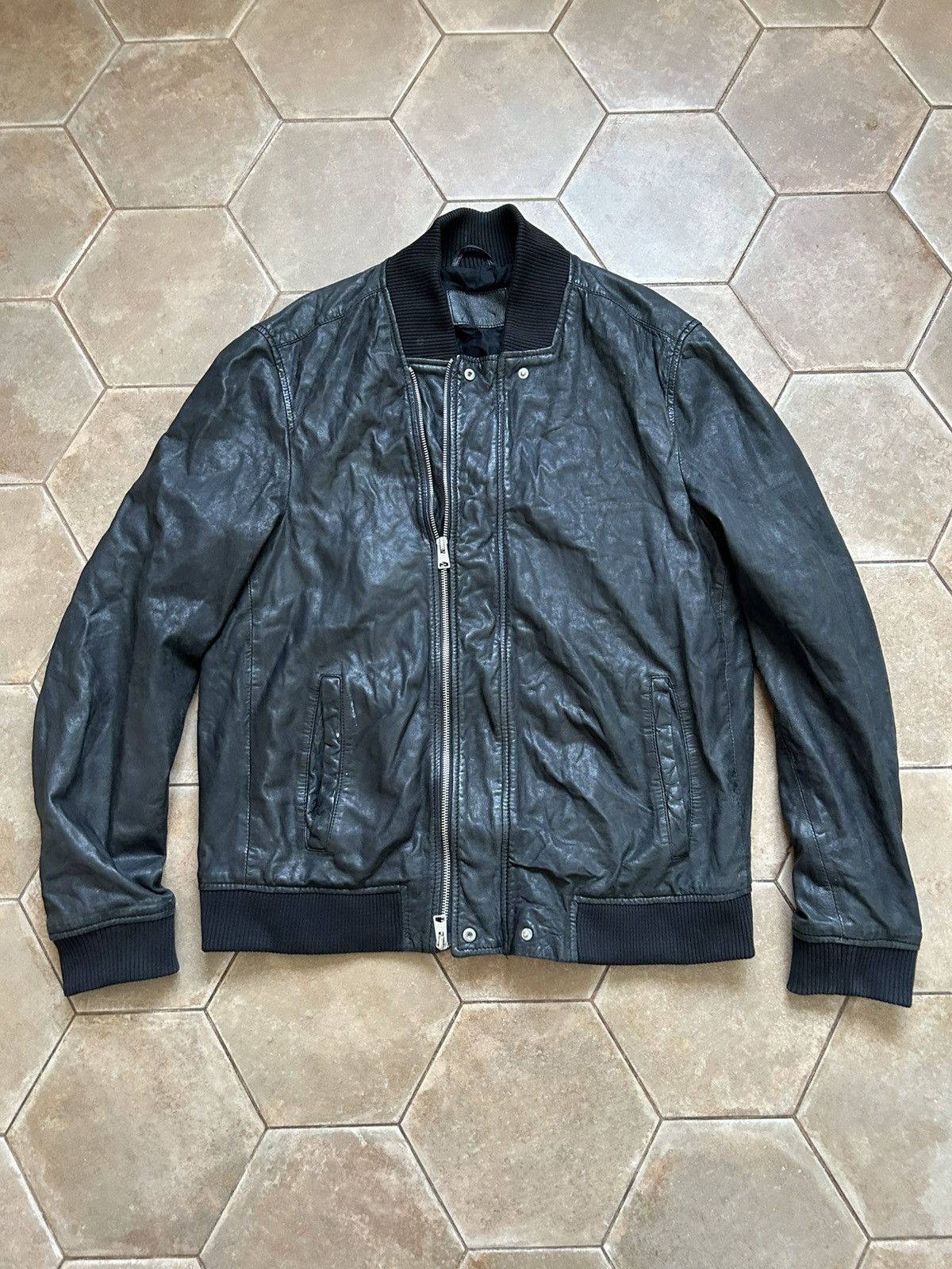 Allsaints All Saints Leather Jacket Biker Black Size US L / EU 52-54 / 3 - 1 Thumbnail