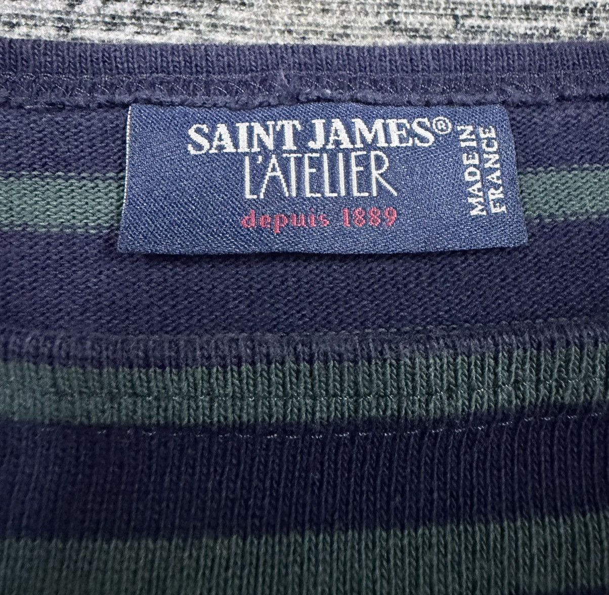 Saint James Vtg🔥Saint James Boat neck Heavy Cotton L/s Striped Tee Size US M / EU 48-50 / 2 - 16 Thumbnail