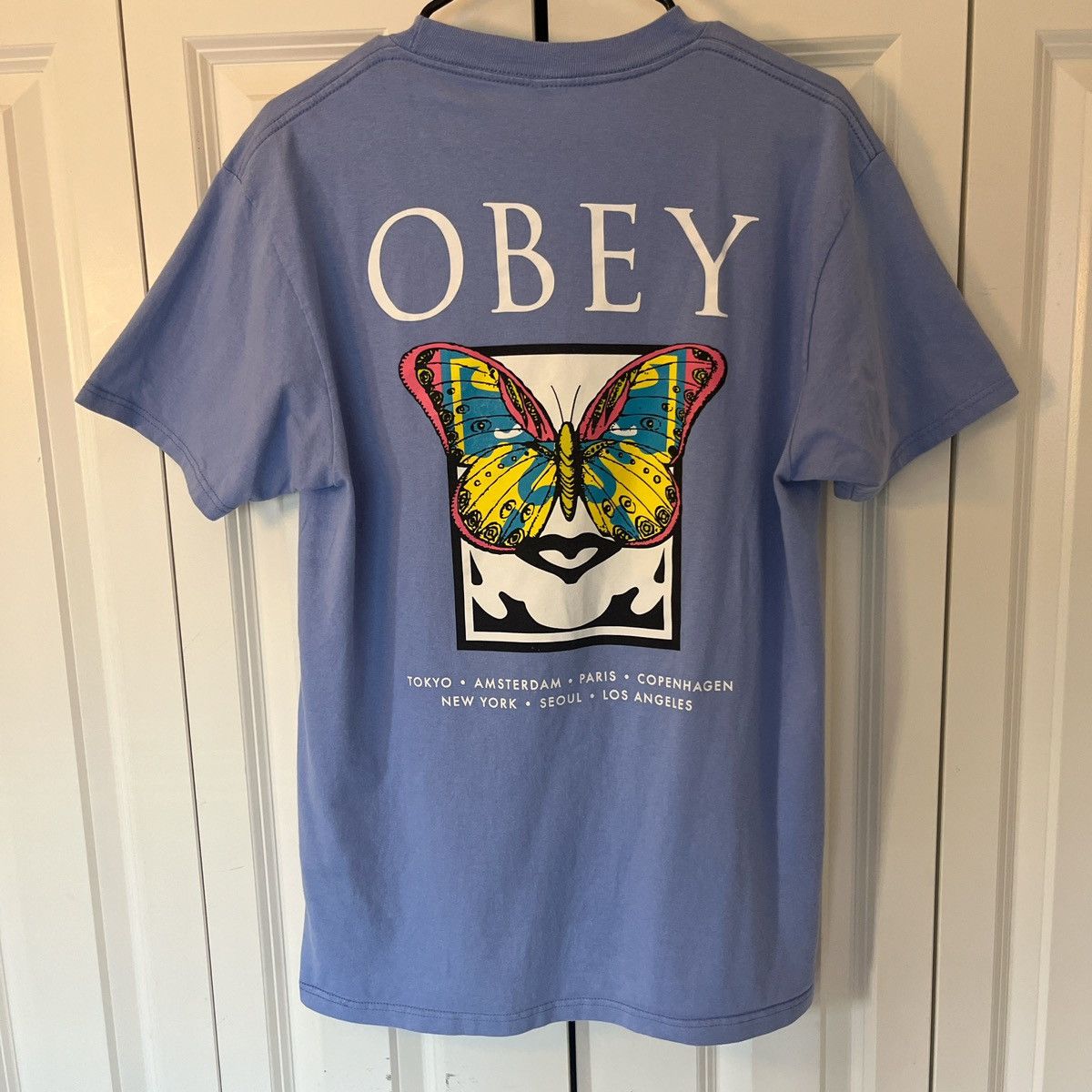 Obey Obey Graphic Butterfly Vision T-Shirt Blue Size Medium Size US M / EU 48-50 / 2 - 4 Thumbnail