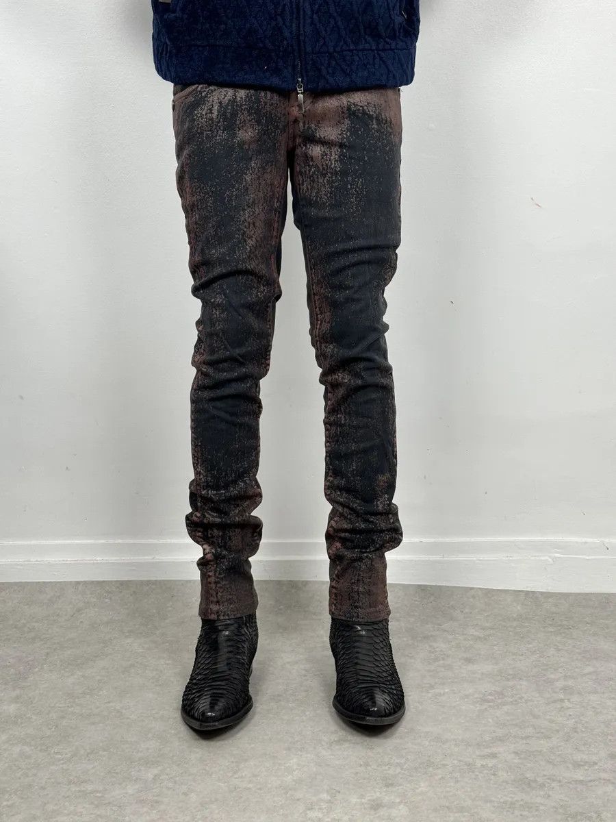John Galliano SS2008 Galliano Copper Waxed Black & Brown Pants Size US 28 / EU 44 - 2 Thumbnail