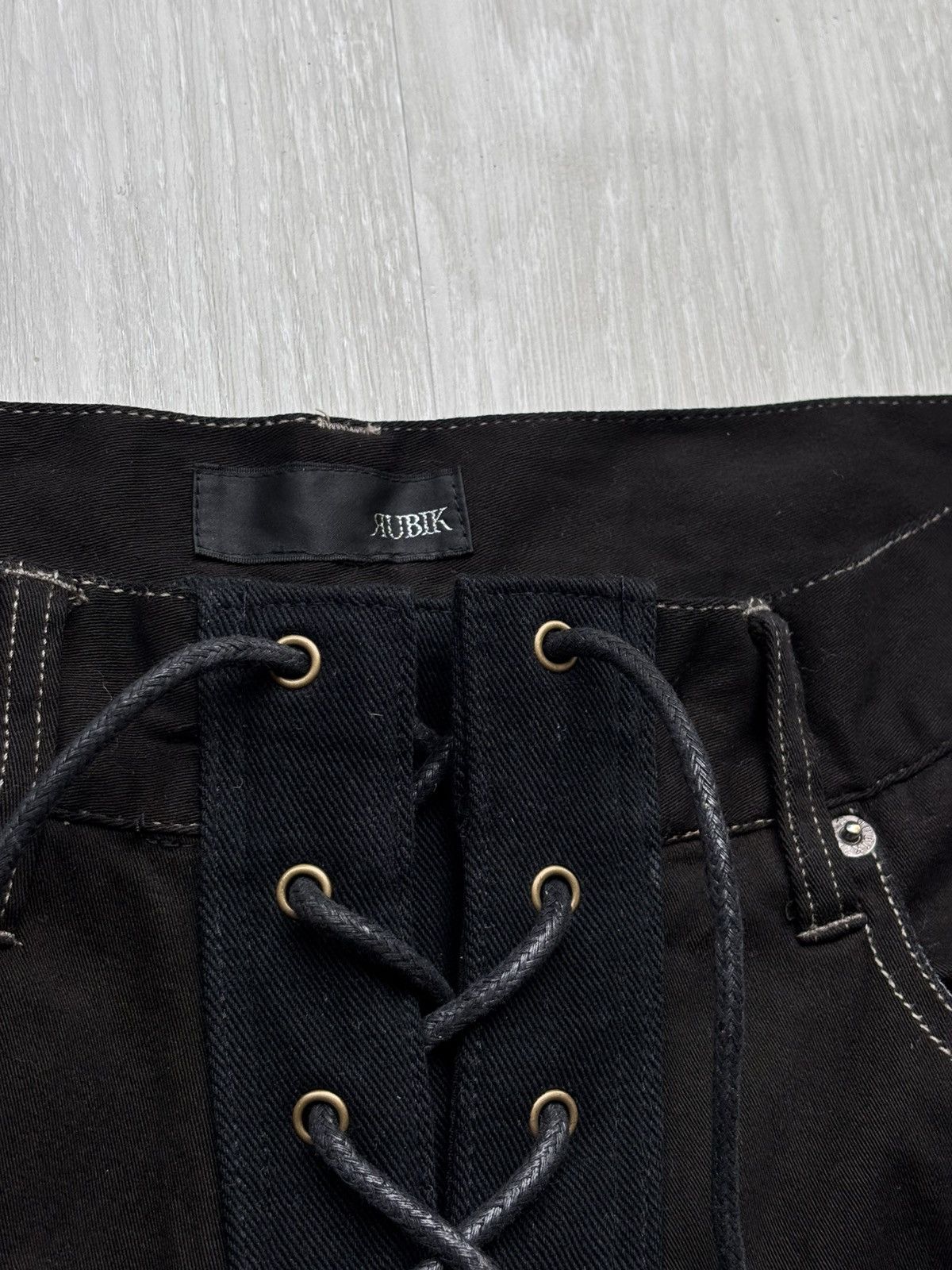 Japanese Brand Rubik lace up flare pants Size US 29 - 3 Thumbnail