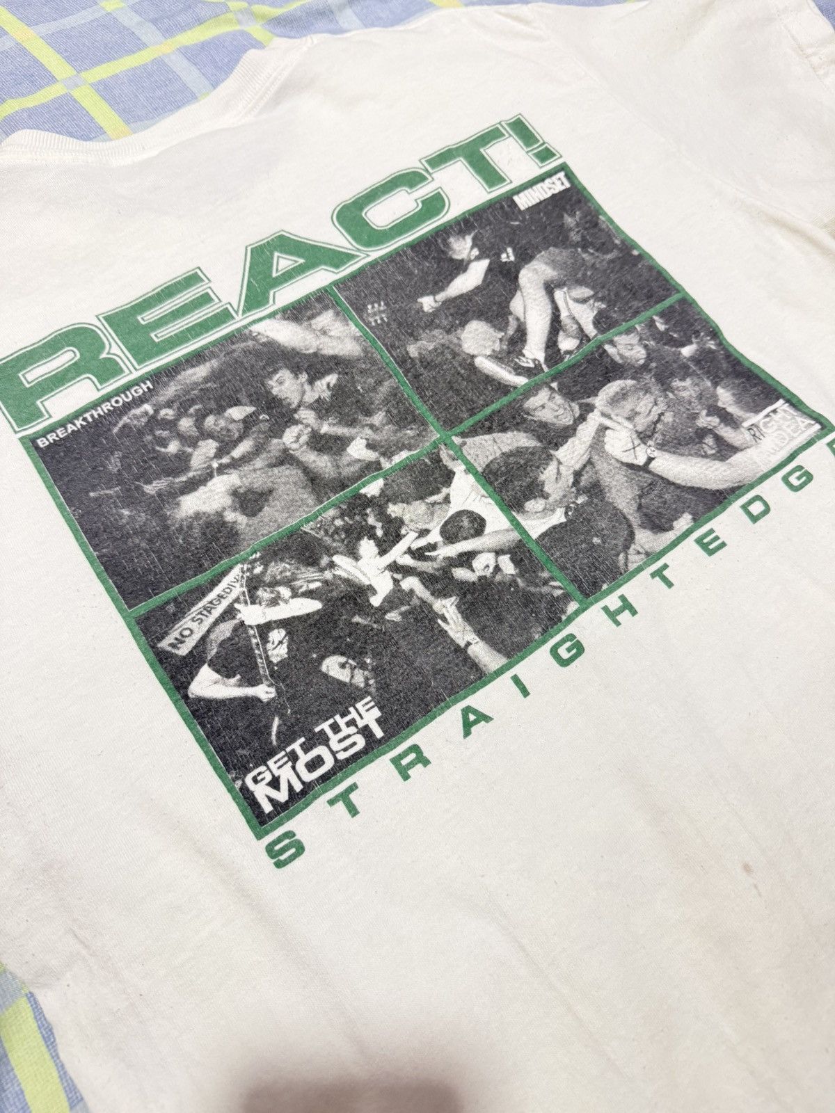 Band Tees Vtg React record straightedge tee Size US M / EU 48-50 / 2 - 4 Thumbnail