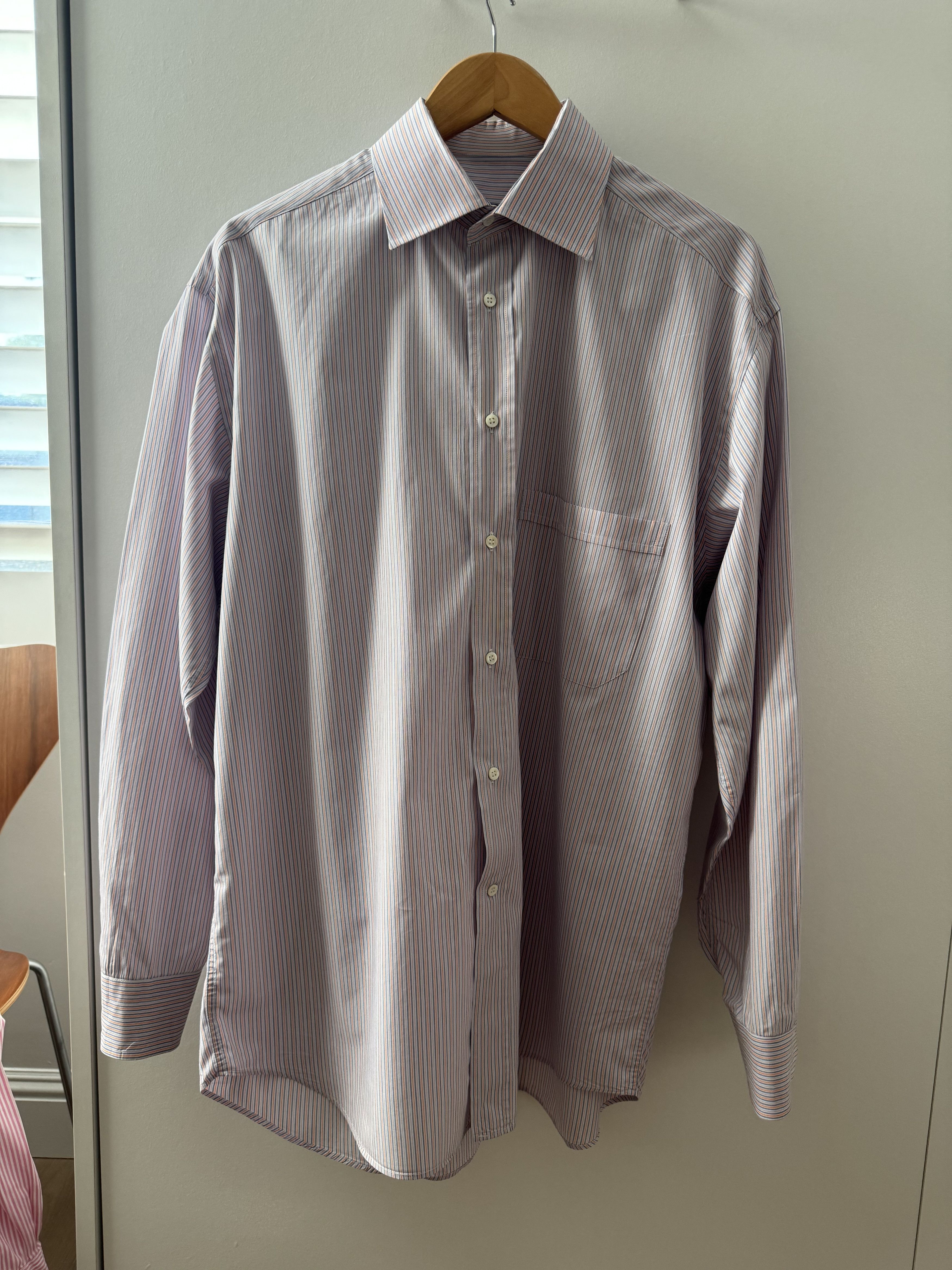 Canali Canali Striped Button Down Blue White Stripped Mens L 16.5 Size US L / EU 52-54 / 3 - 2 Thumbnail