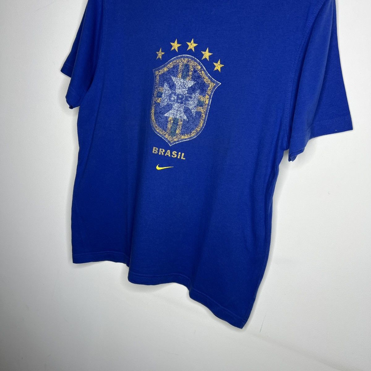 Nike × Vintage Vintage 90s Nike CBF Brazil Football Futball Blue T-shirt Size US M / EU 48-50 / 2 - 3 Thumbnail