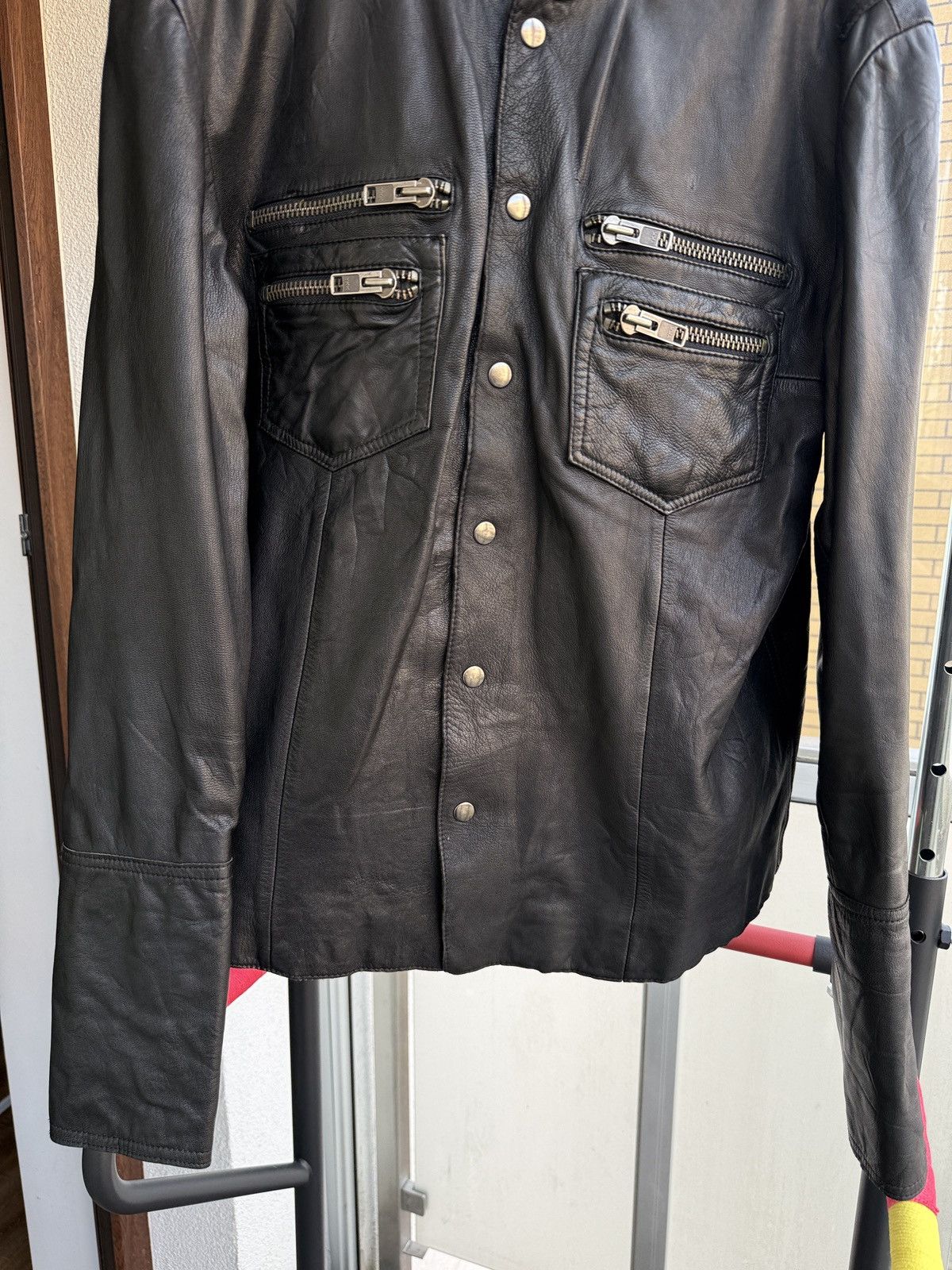 Allsaints Allsaints Ramones Leather Bomber Button Punk Motor Jacket Size US XL / EU 56 / 4 - 3 Thumbnail