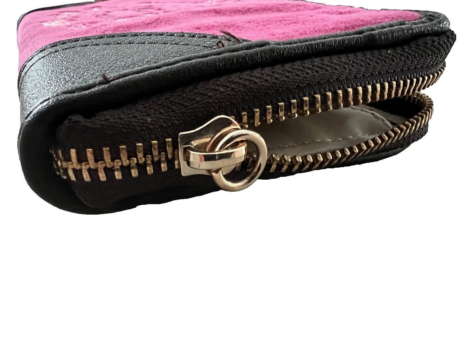 Juicy Couture Juicy Couture Velvet Velour Zip Crystalized Wallet Pink Size ONE SIZE - 4 Thumbnail