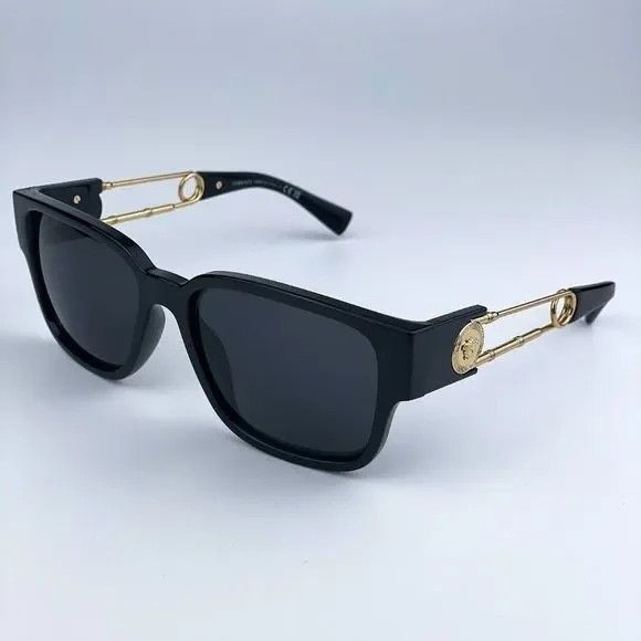 image of New Versace Ve4412 - Gb1/87 Black Dark Grey Square Unisex Su, Men's