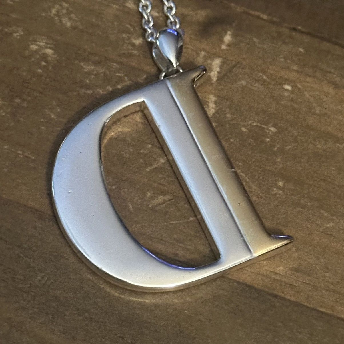 Other Long silver tone two tone initial letter D pendant necklace Size ONE SIZE - 5 Thumbnail