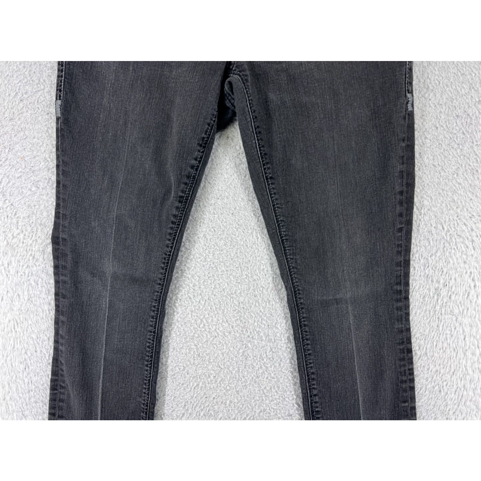 Vintage Seven7 Women's Black Denim Skinny Jeans Adult Size 8 Mid Rise Embroidered Cotton Blend 2010s Size 30" / US 8 / IT 44 - 7 Thumbnail