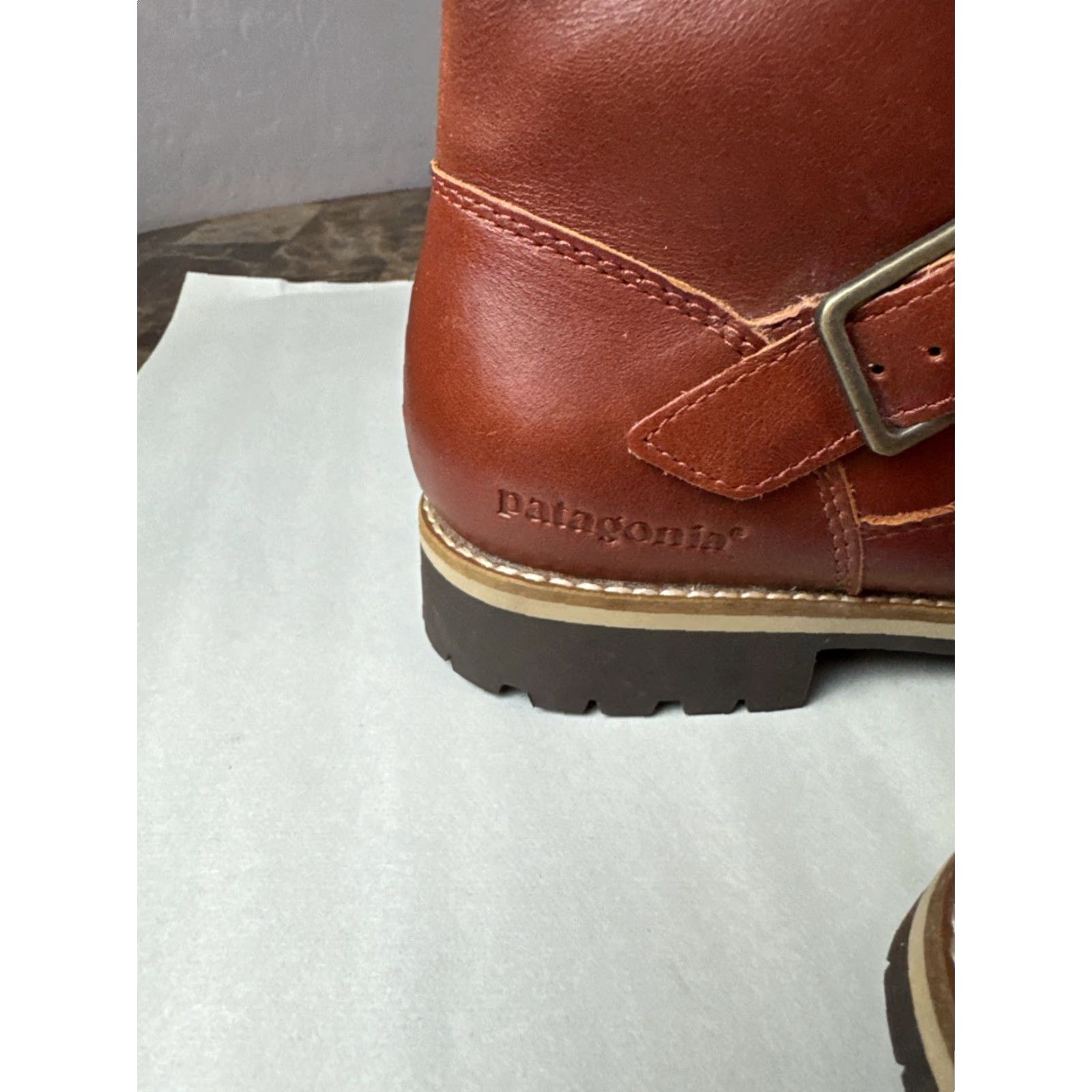 Patagonia Patagonia Women's Tin Shed Rider Boot Sz 9.5 Brown Leather Moto Buckle Lug Sole Mid-Calf Buckle Boots Womens Size US 10 / IT 40 - 4 Thumbnail