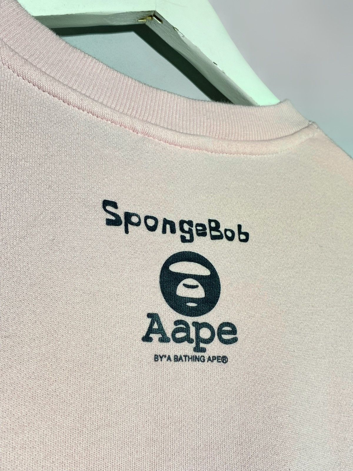 AAPE x Sponge Bob hype streetwear pink sweatshirt