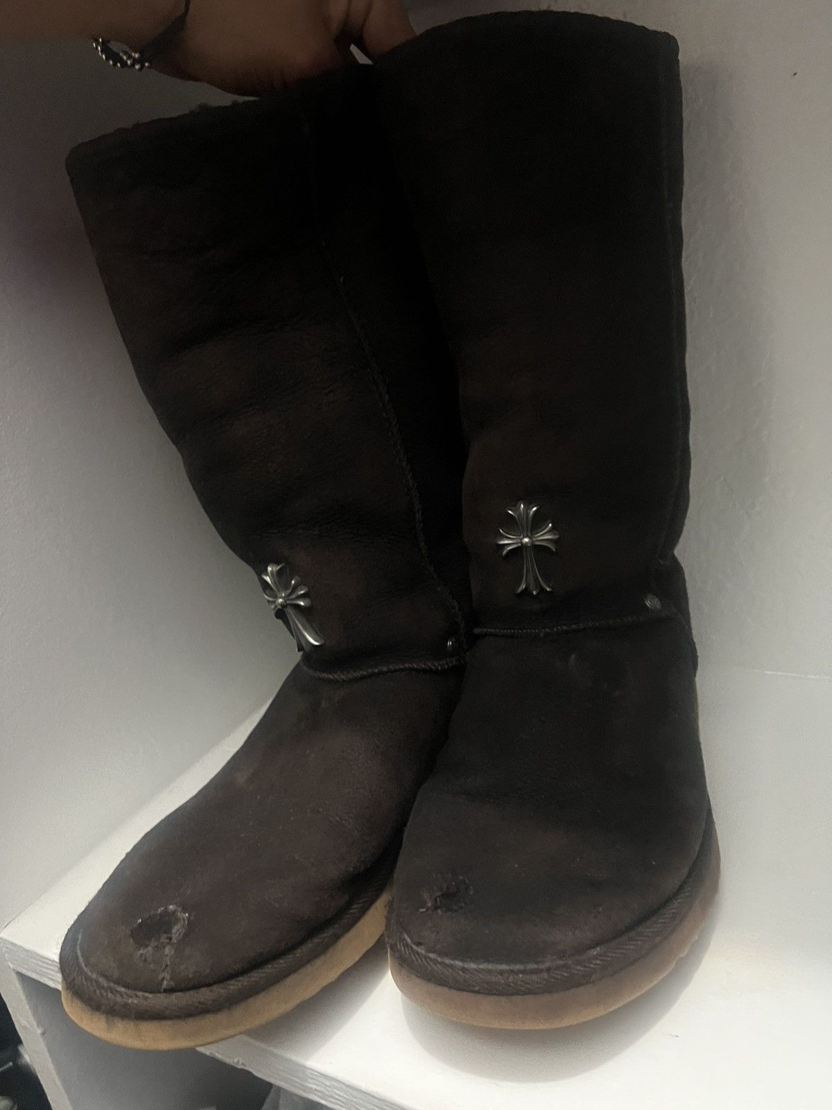 Chrome Hearts × Ugg Chrome Hearts X Uggs US8-8.5 Brown Cross Boots Size US 8 / EU 41 - 18 Thumbnail