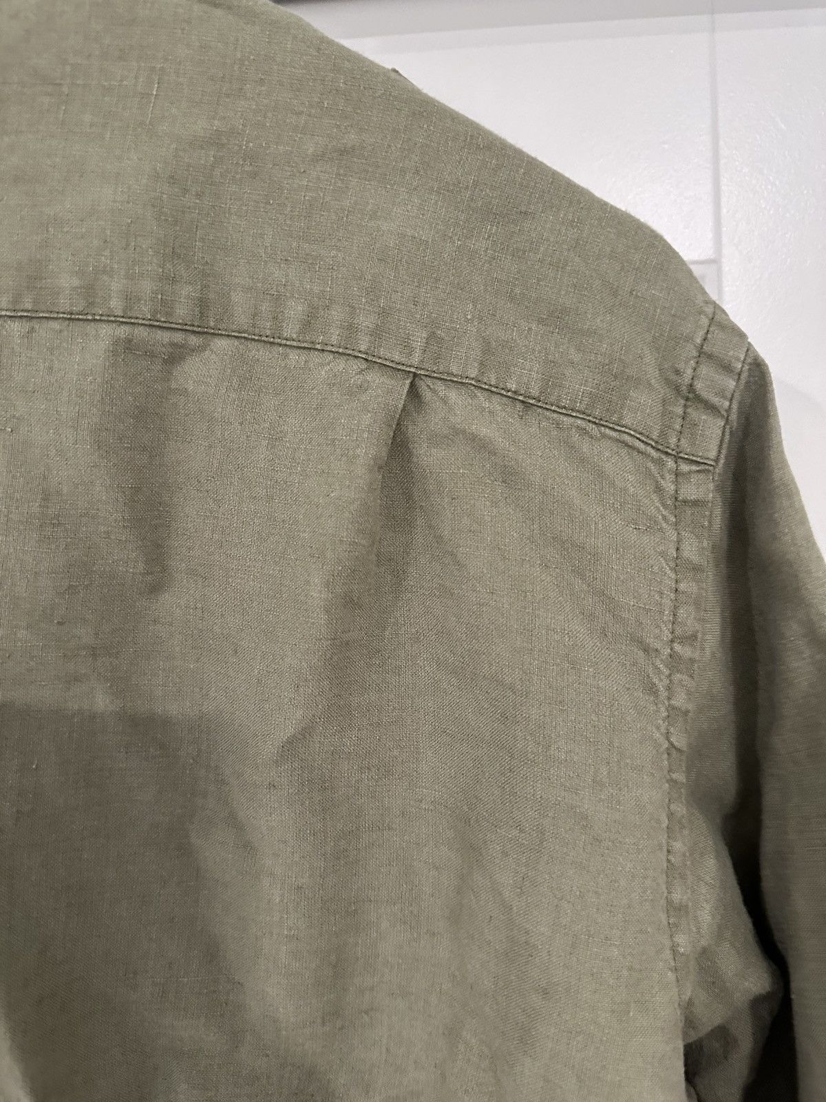 J.Crew Jcrew Olive Linen button up Size US L / EU 52-54 / 3 - 6 Thumbnail