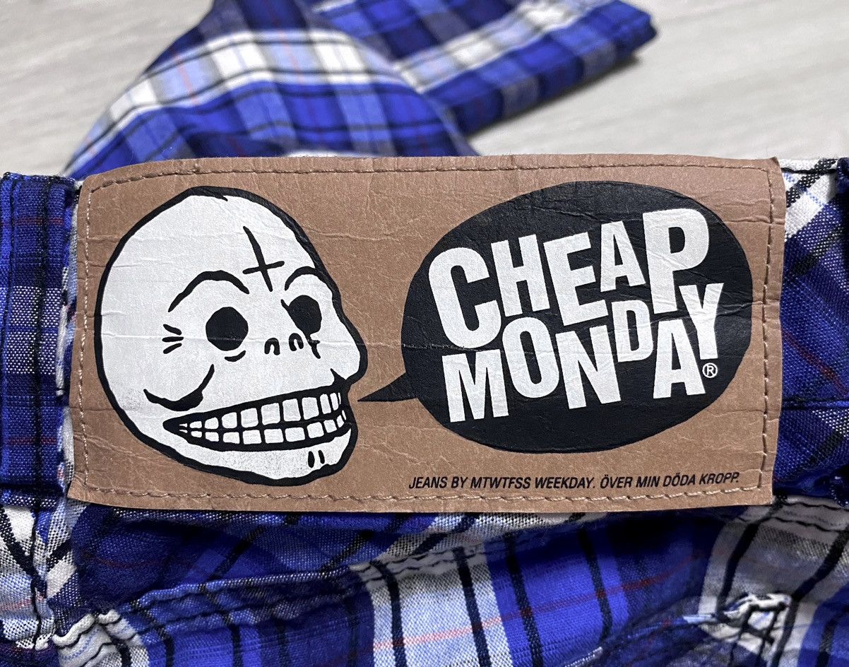 Cheap Monday Cheap Monday Tight Blue Check Plaid Chino Pants Trousers Size 29" - 23 Thumbnail