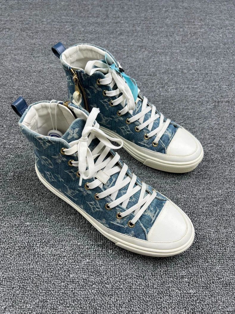 Louis Vuitton louis vuitton denim high-top sneakers size 36-2507 Size US 5.5 / EU 38 - 2 Thumbnail