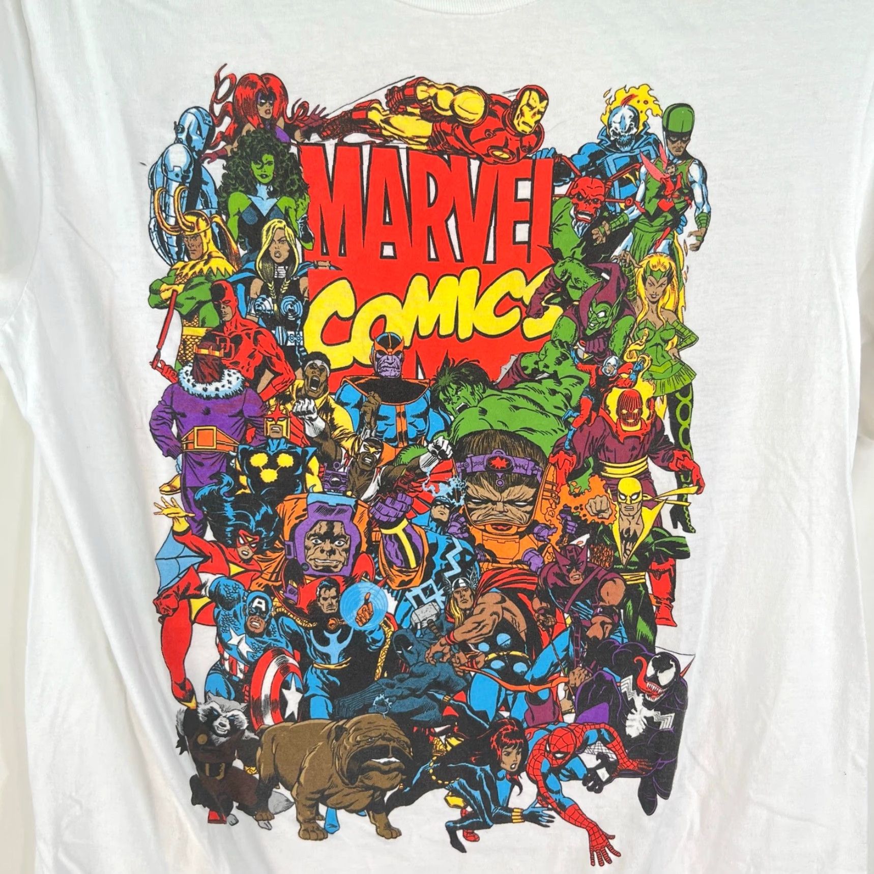 Vintage Marvel Comics Super Hero Graphic T-Shirt Men's White Large Captain America Iron Man Spider-Man Size US L / EU 52-54 / 3 - 2 Thumbnail