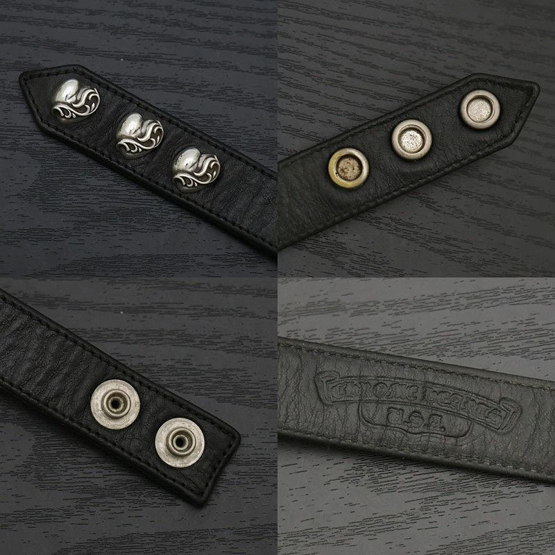 Chrome Hearts CHROME HEARTS 3 BUTTON 2 SNAP HEART LEATHER BRACELET Size ONE SIZE - 4 Thumbnail