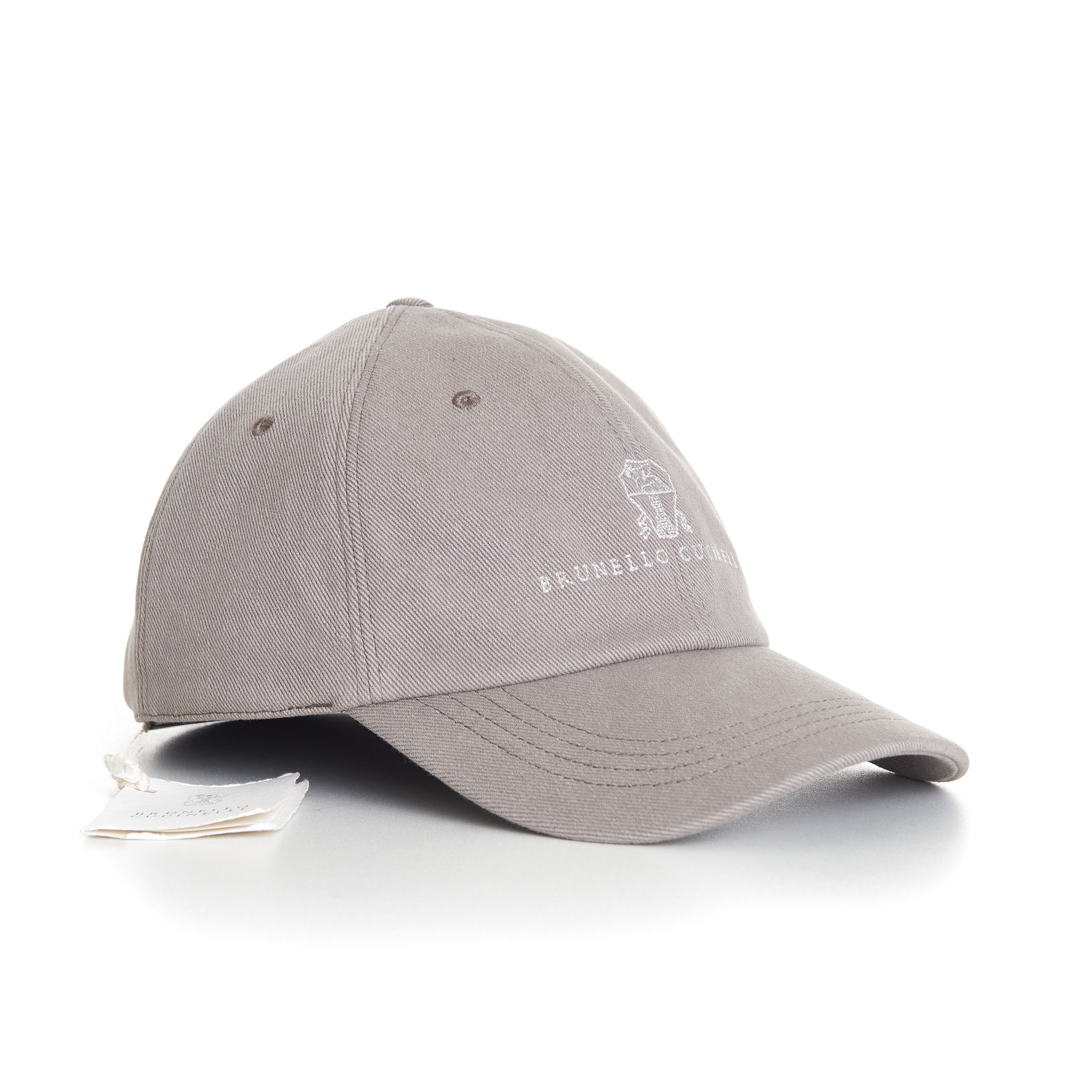 Brunello Cucinelli Baseball Cap In Gray Denim With Embroidered Logo Size M Size ONE SIZE - 3 Thumbnail