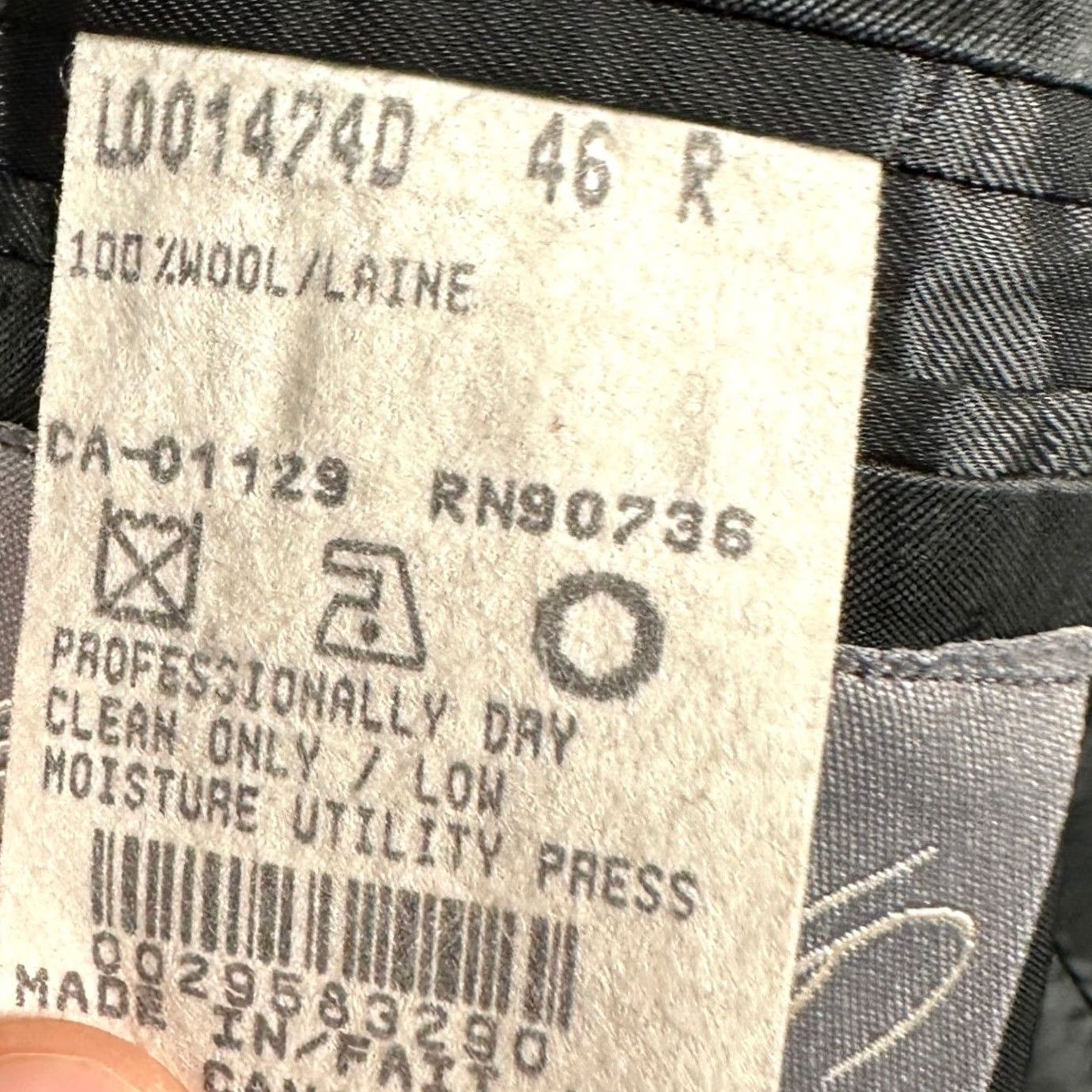 Chaps VINTAGE Chaps Ralph Lauren Mens 46R Sport Coat Blazer Grey Plaid Wool Two-Button Notch Lapel Business Casual Jacket Size 46R - 6 Thumbnail